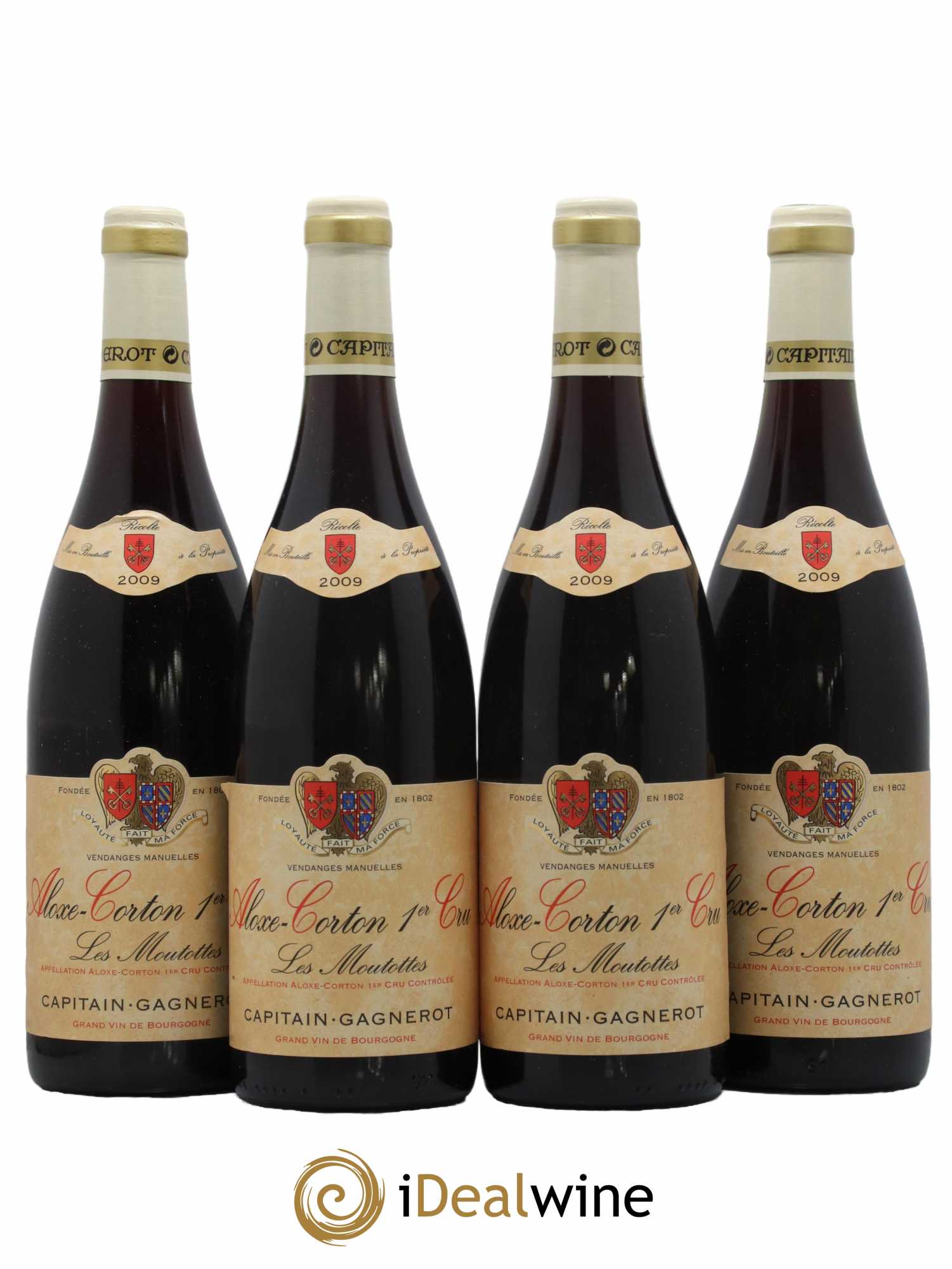 Aloxe-Corton 1er Cru Les Moutottes Capitain Gagnerot 2009 - Lot de 4 bouteilles - 0