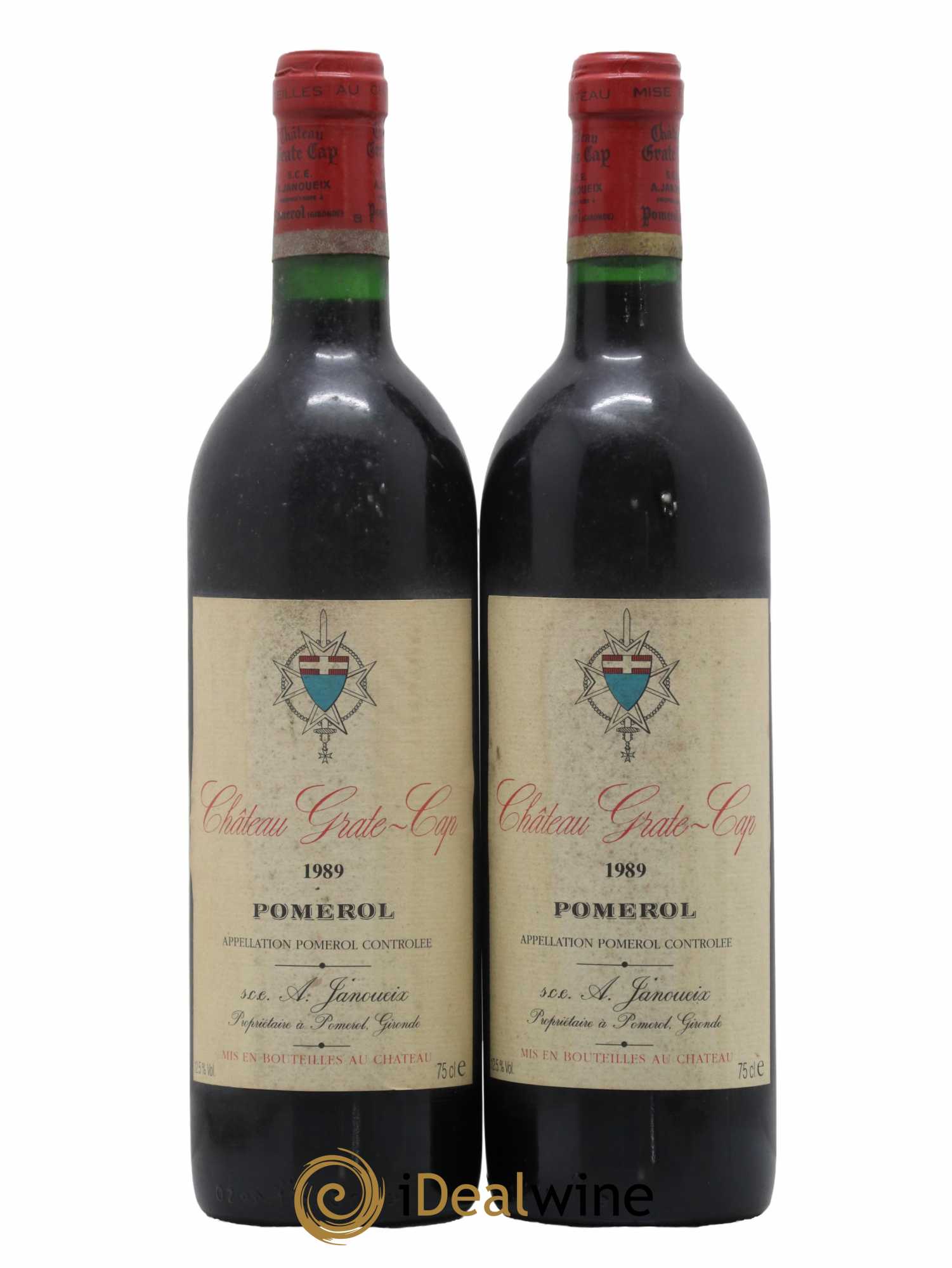 Pomerol Château Grate Cap 1989 - Lot de 2 bouteilles - 0