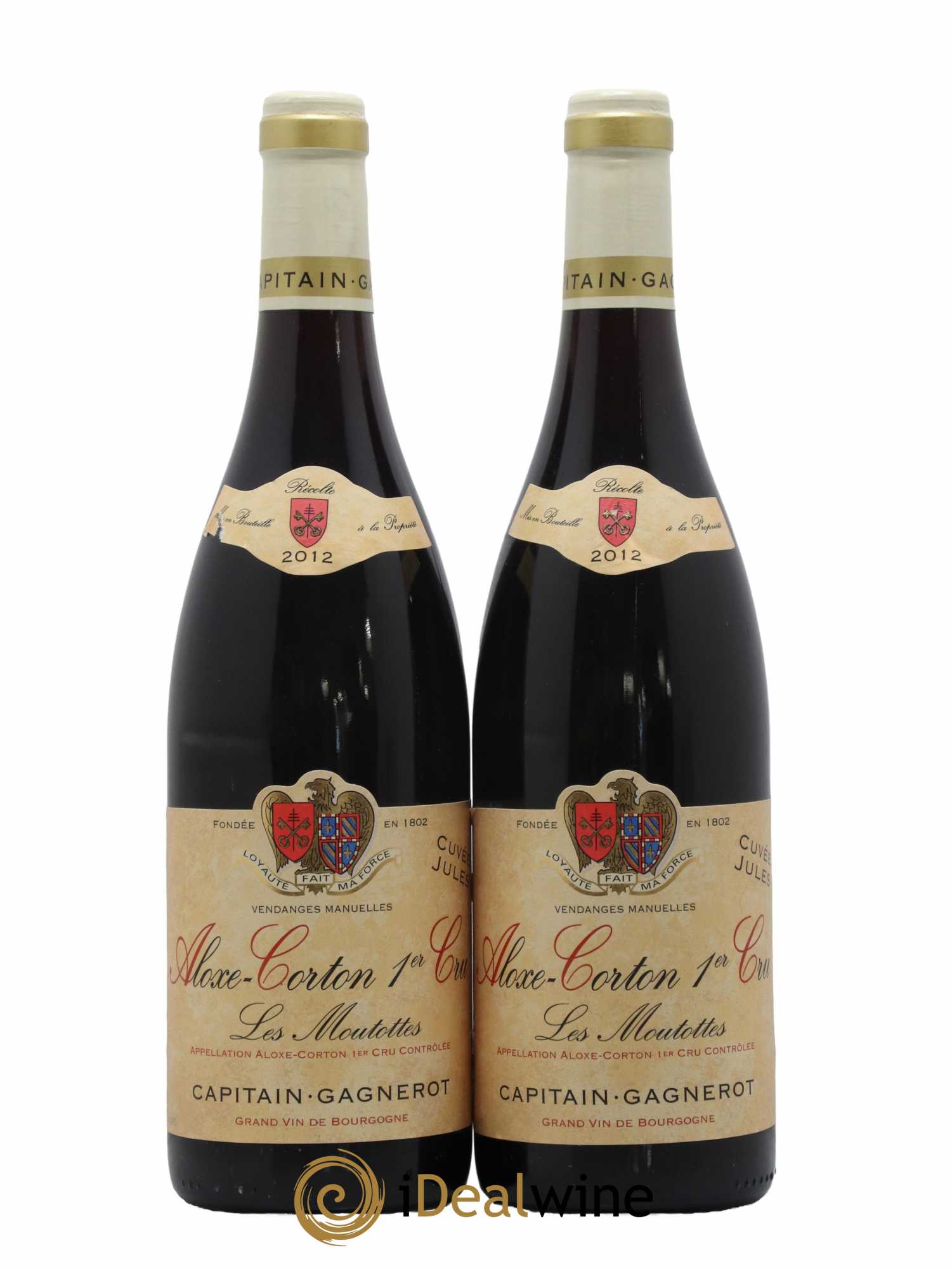 Aloxe-Corton 1er Cru Les Moutottes Cuvée Jules Capitain Gagnerot 2012 - Lot de 2 bouteilles - 0