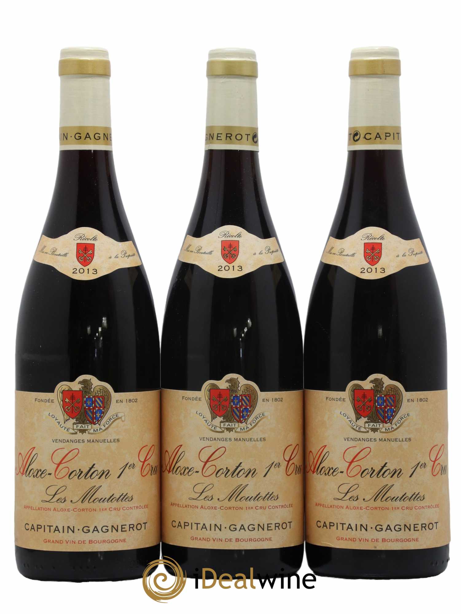 Aloxe-Corton 1er Cru Les Moutottes Capitain Gagnerot 2013 - Lot de 3 bouteilles - 0
