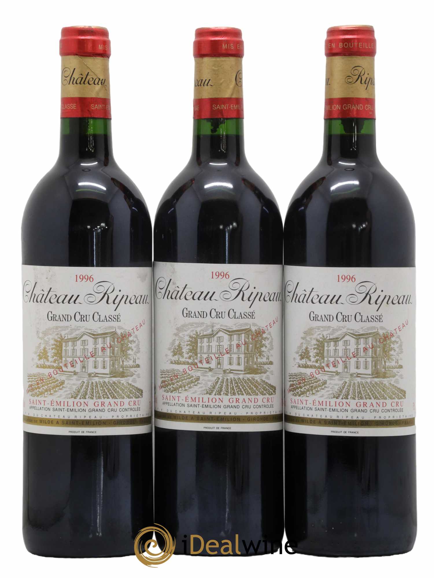 Château Ripeau Grand Cru Classé 1996 - Lot de 3 bouteilles - 0