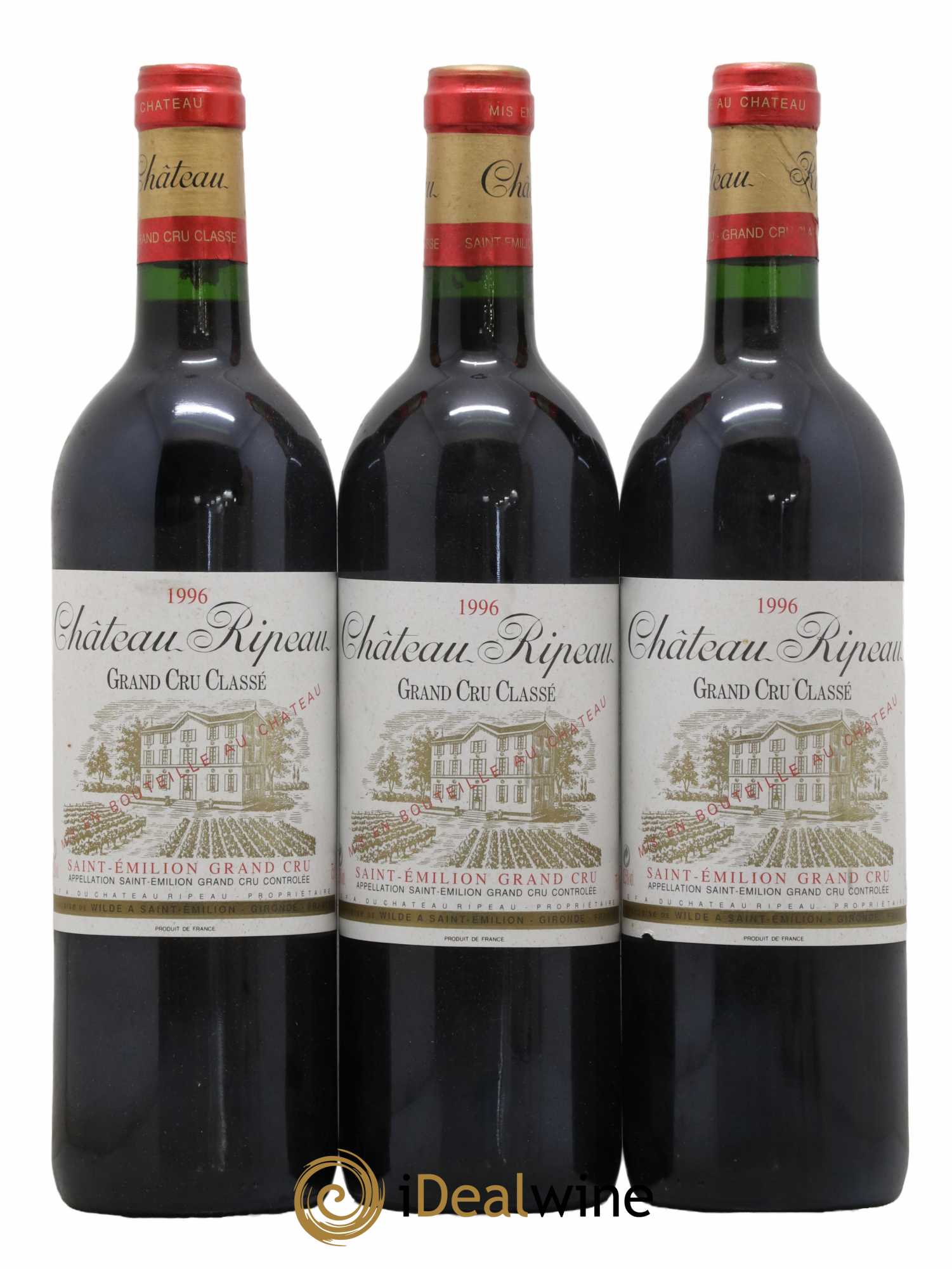 Château Ripeau Grand Cru Classé 1996 - Lot de 3 bouteilles - 0