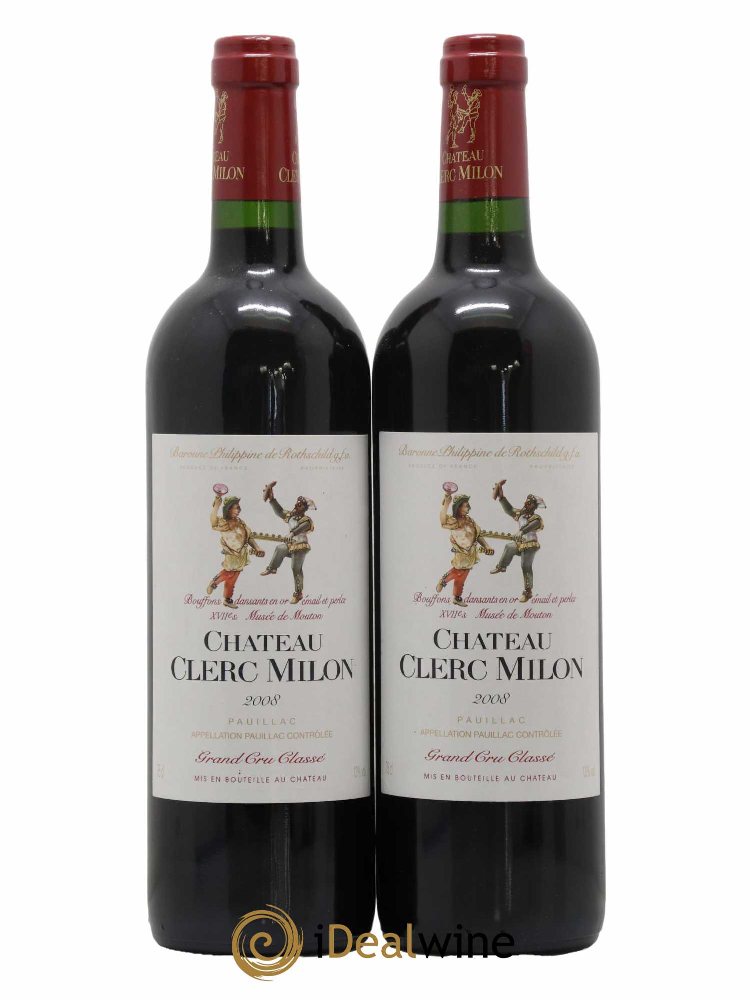 Château Clerc Milon 5ème Grand Cru Classé 2008 - Lot de 2 bouteilles - 0