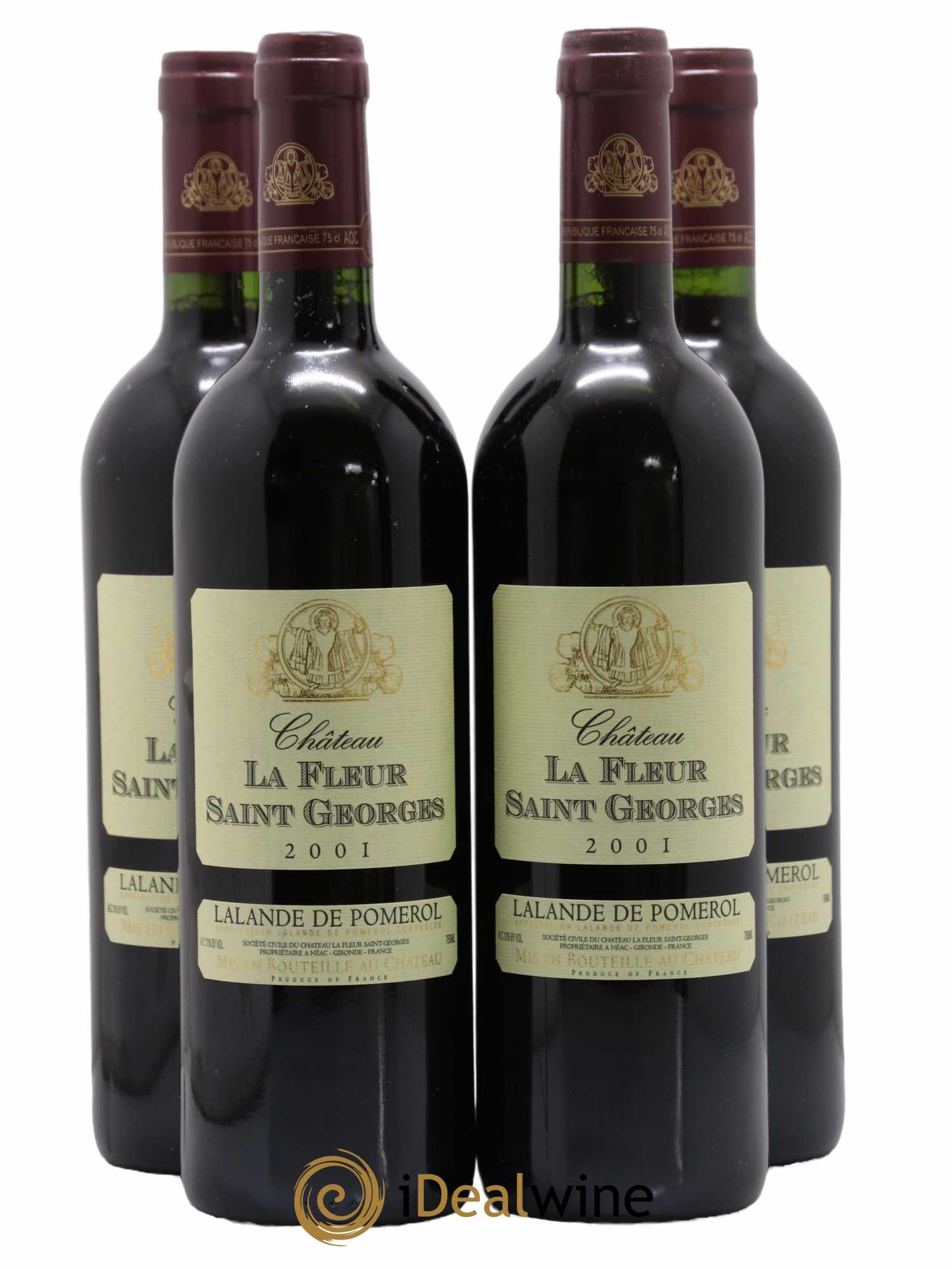 Lalande-de-Pomerol Château La Fleur Saint Georges 2001 - Lot de 4 bouteilles - 0