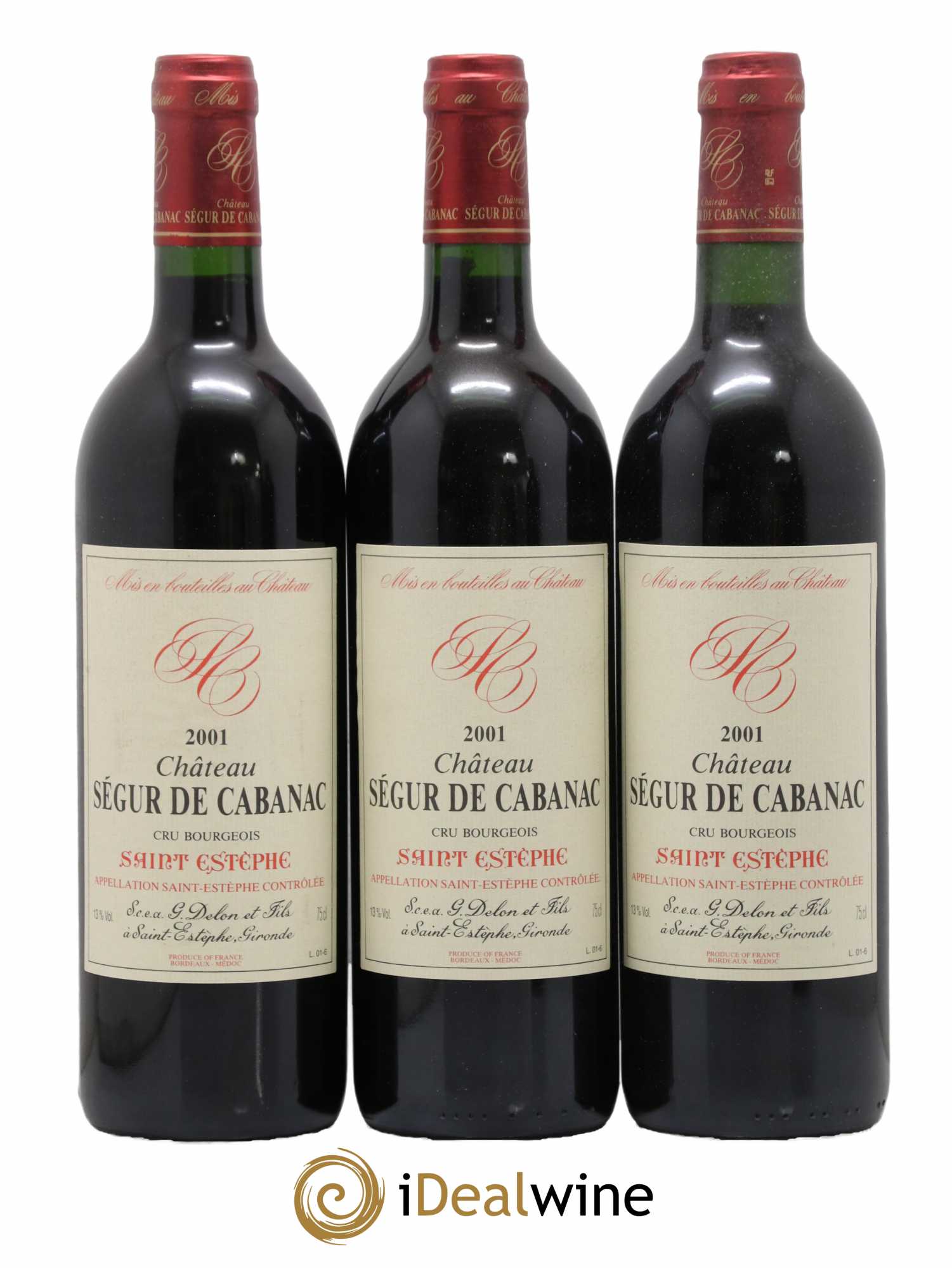 Château Ségur de Cabanac Cru Bourgeois 2001 - Lot de 12 bouteilles - 1