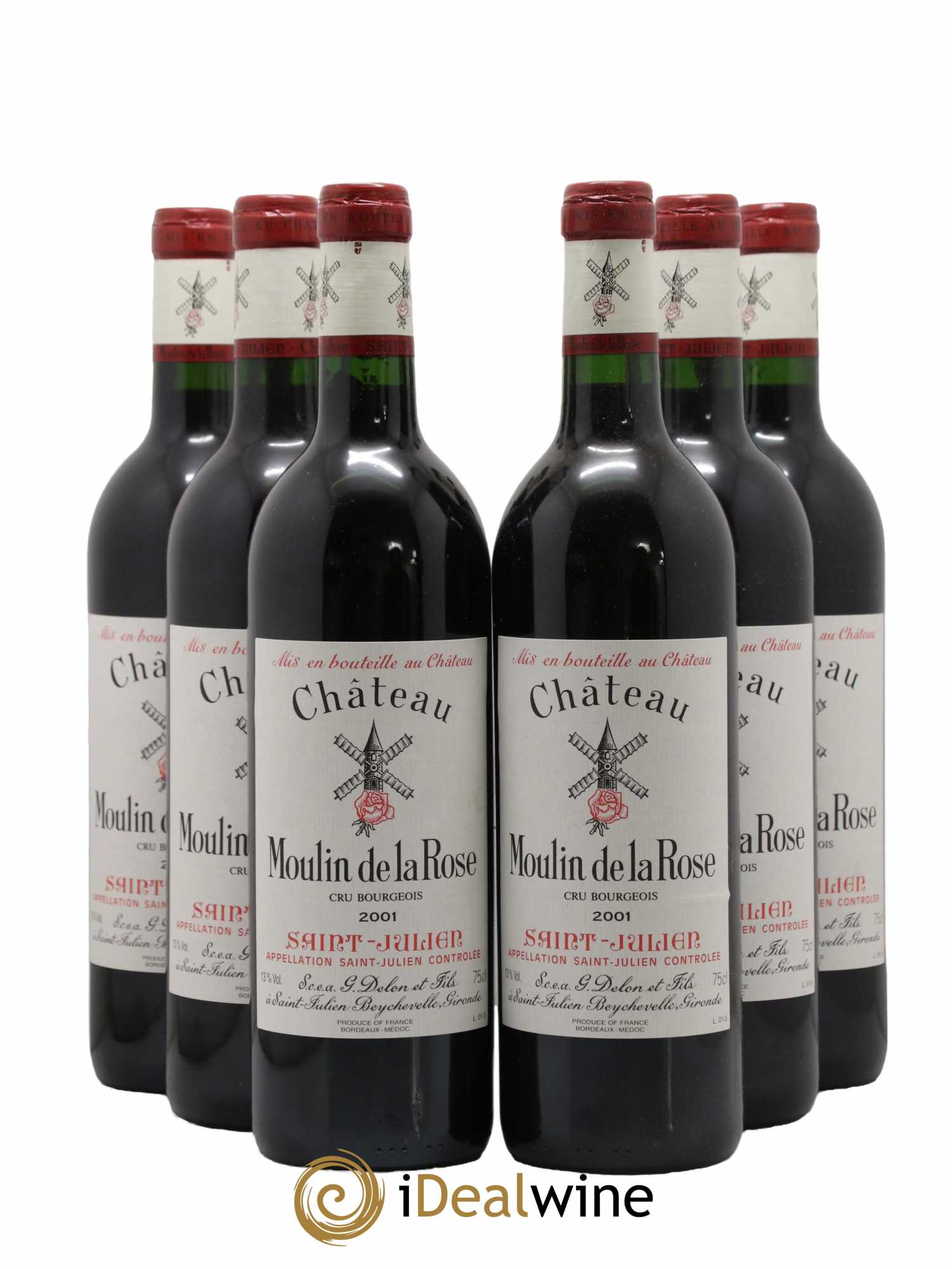 Château Moulin de la Rose Cru Bourgeois 2001 - Lot de 6 bouteilles - 0