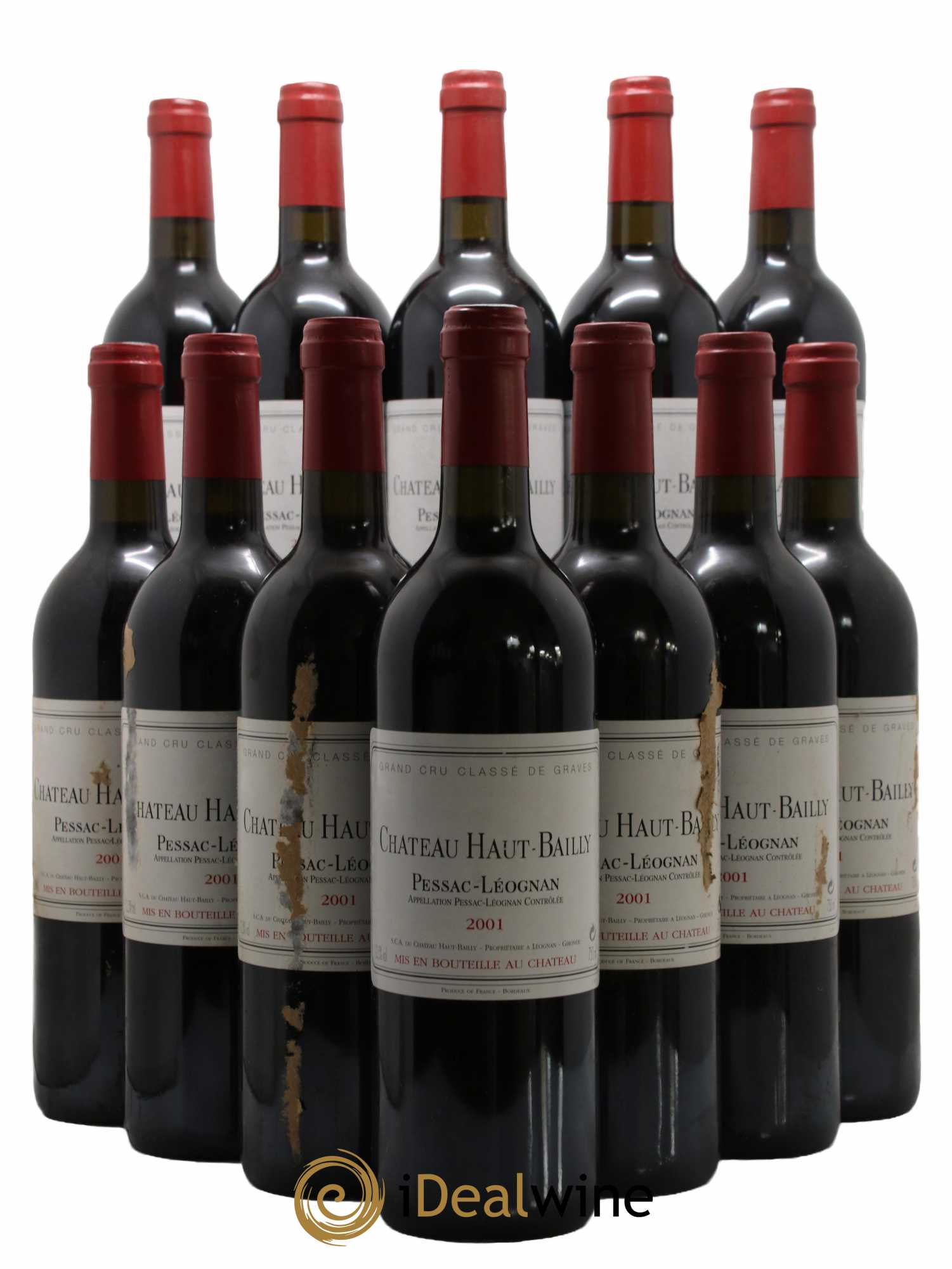 Château Haut-Bailly Cru Classé de Graves 2001 - Lot de 12 bouteilles - 0