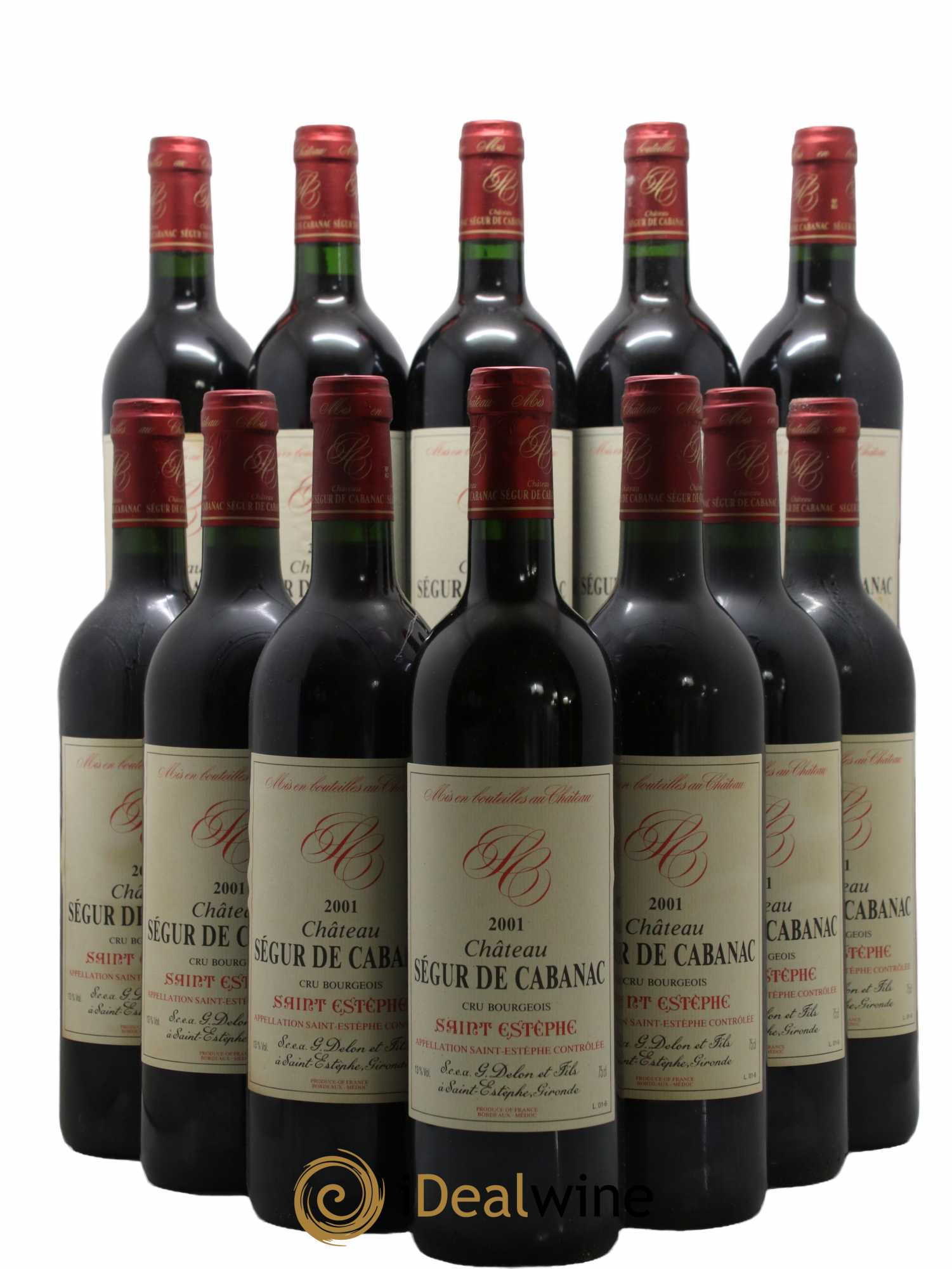 Château Ségur de Cabanac Cru Bourgeois 2001 - Lot de 12 bouteilles - 0
