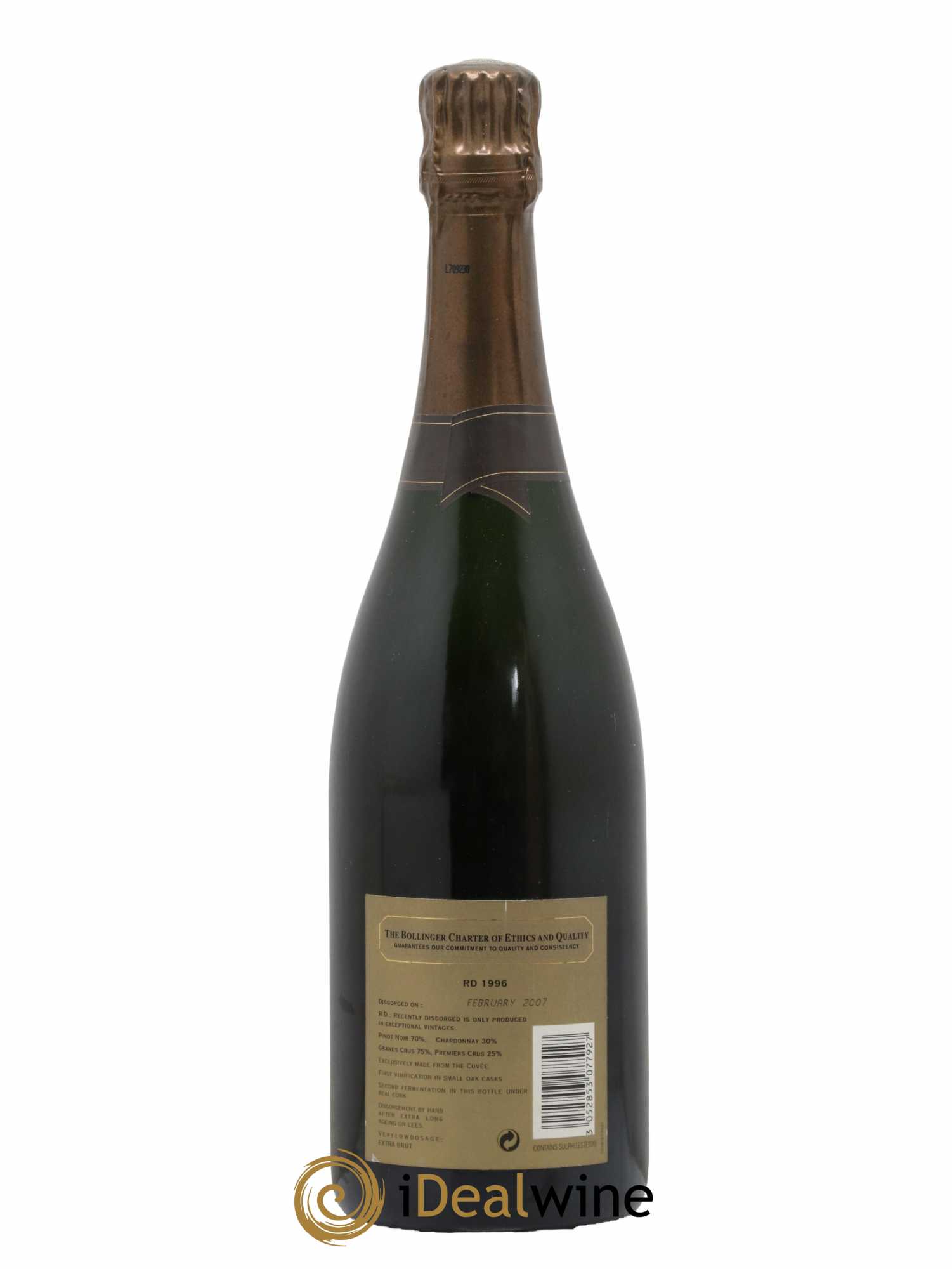 R.D. Extra-Brut Bollinger 1996 - Lot de 1 bouteille - 1