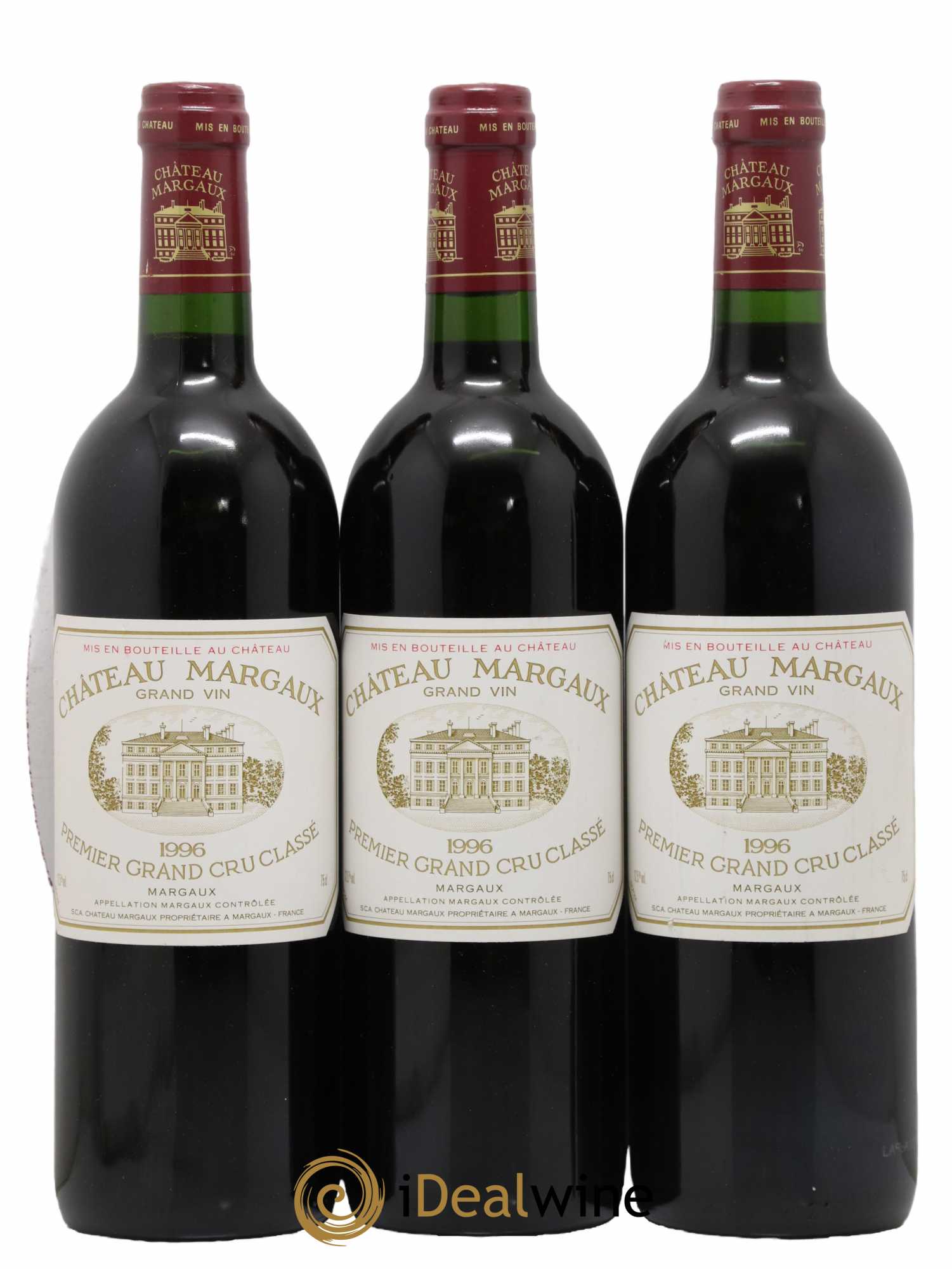 Château Margaux 1er Grand Cru Classé 1996 - Lot de 3 bouteilles - 0
