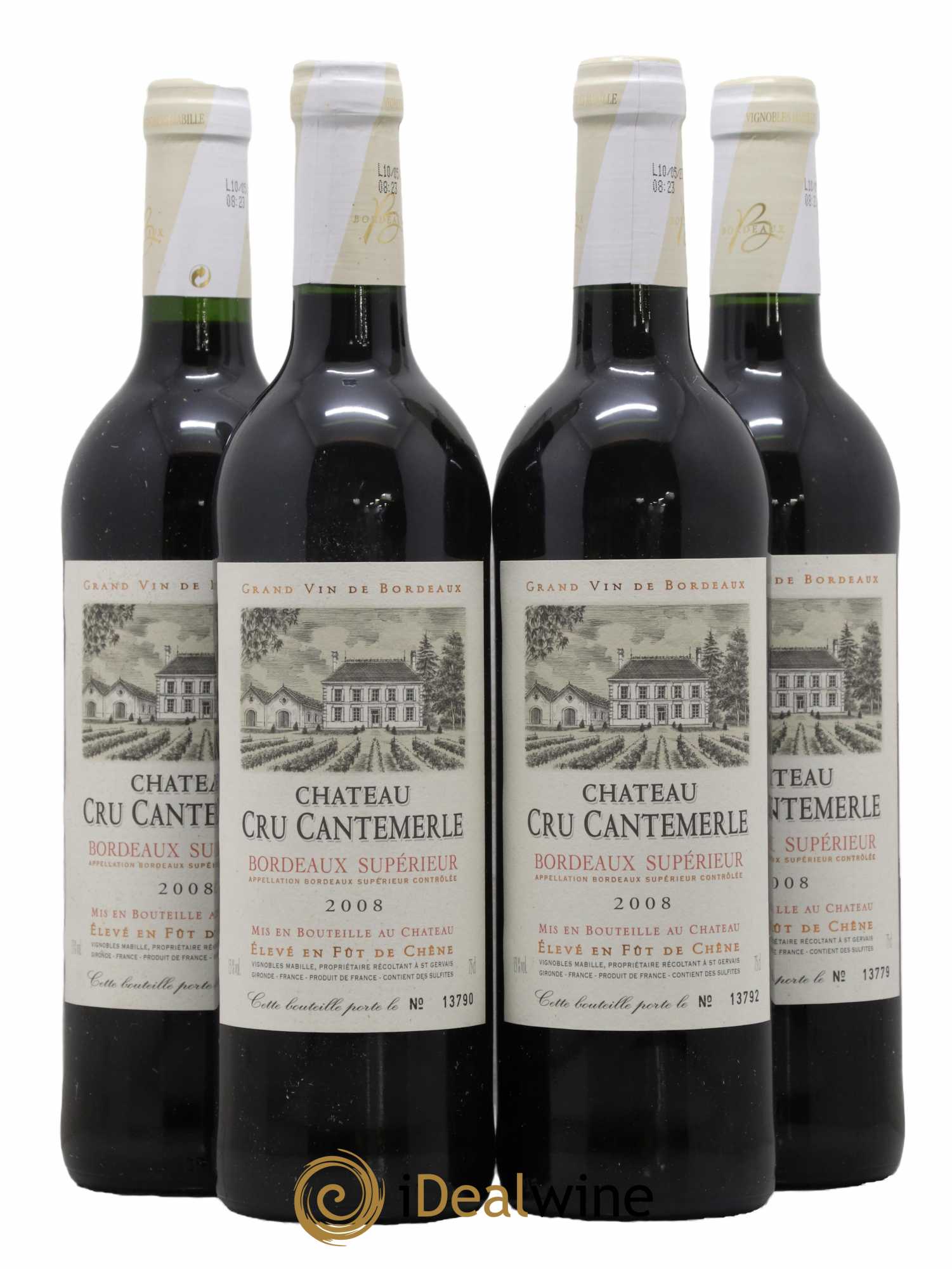 Bordeaux Supérieur Château Cru Cantemerle 2008 - Lot de 4 bouteilles - 0