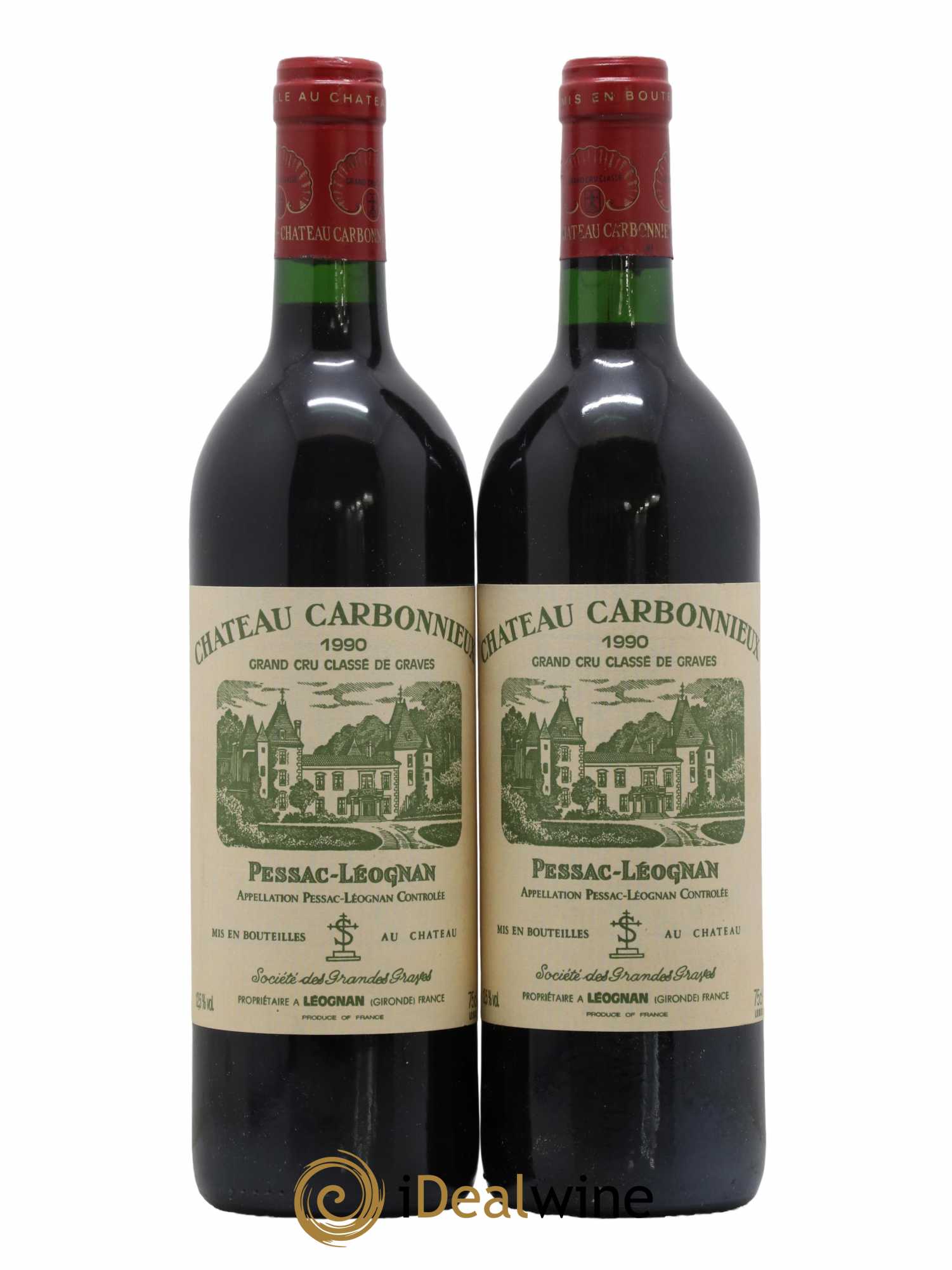 Château Carbonnieux Cru Classé de Graves 1990 - Lot de 2 bouteilles - 0