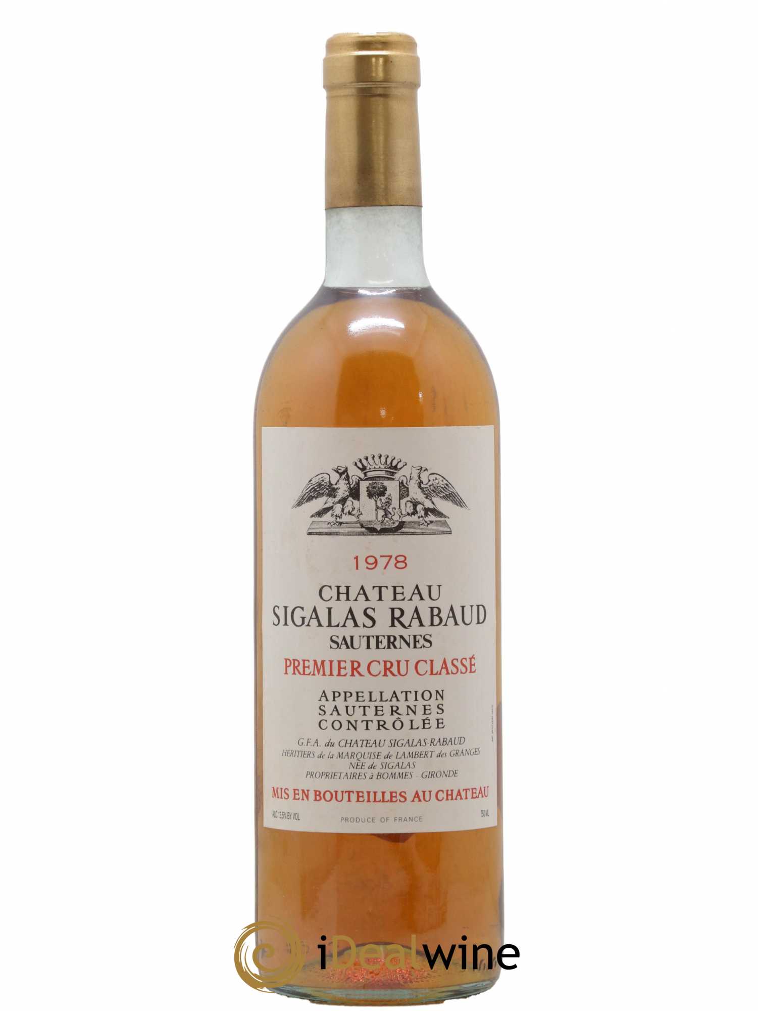 Château Sigalas Rabaud 1er Grand Cru Classé 1978 - Lotto di 1 bottiglia - 0