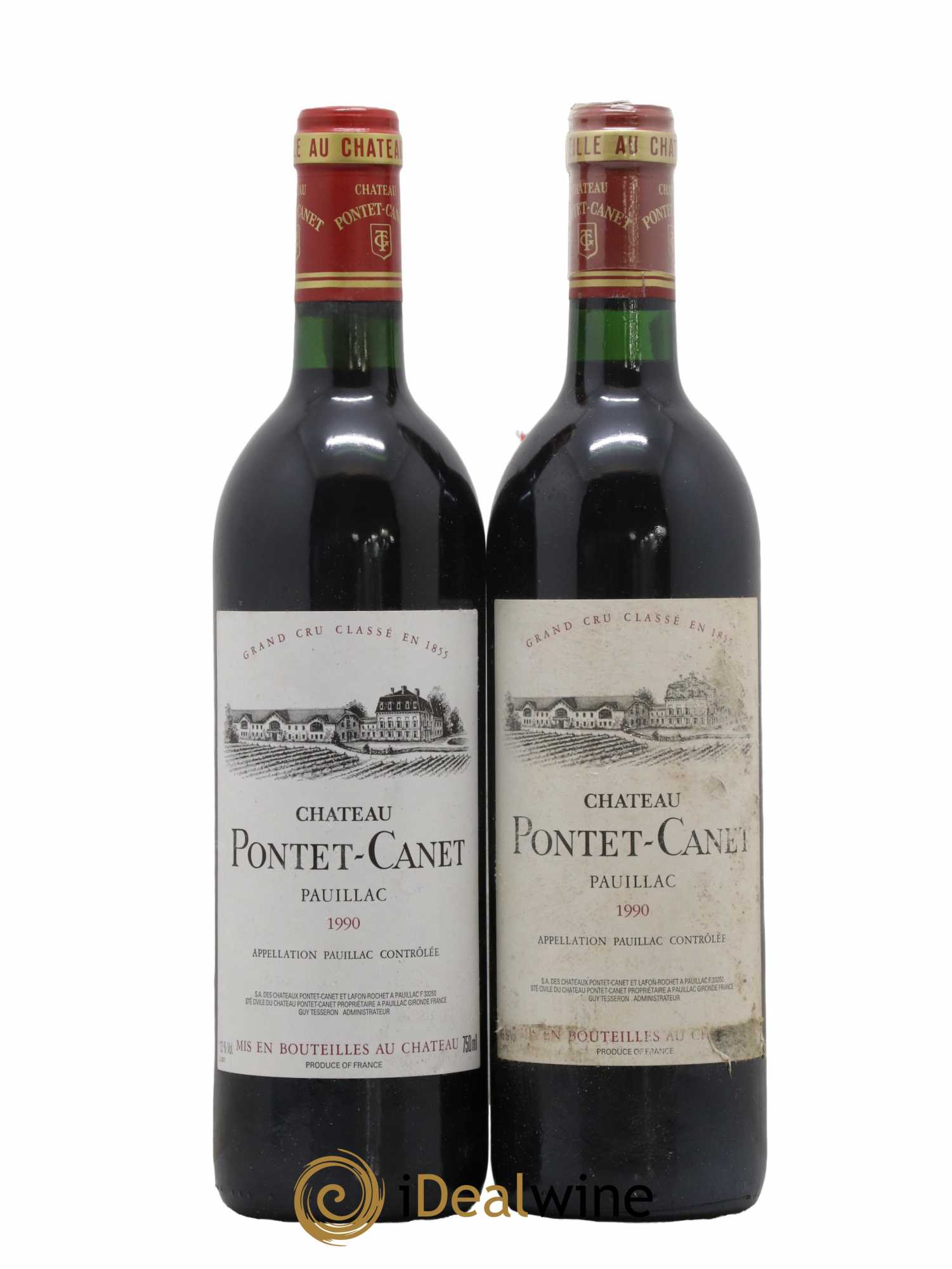 Château Pontet Canet 5ème Grand Cru Classé 1990 - Lot de 2 bouteilles - 0