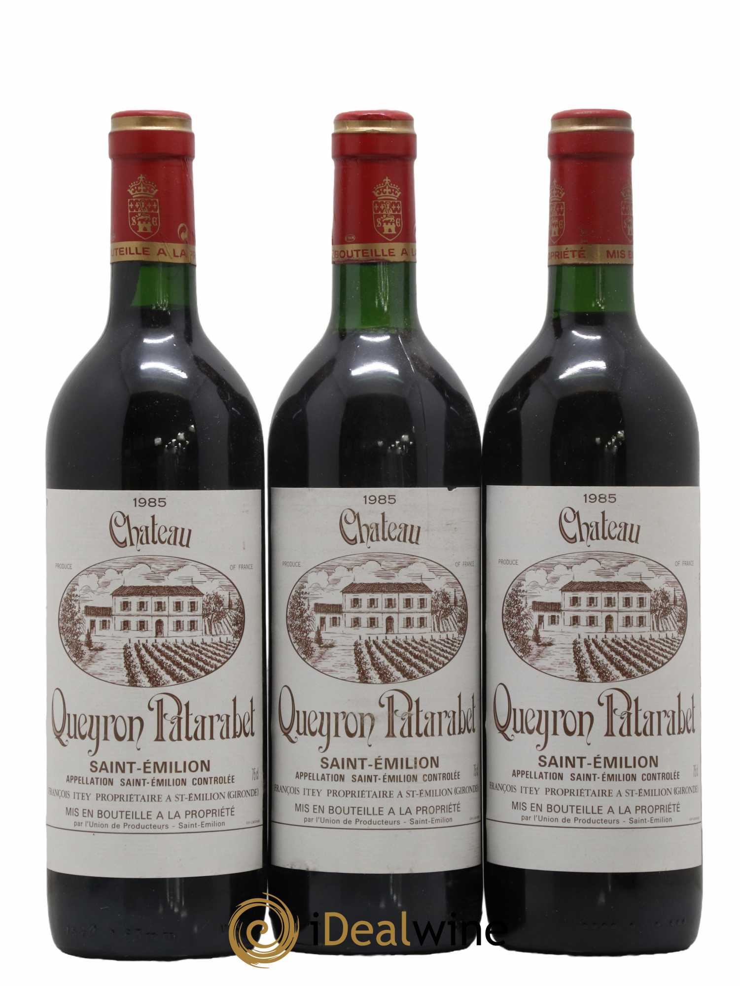 Saint-Émilion Château Queyron Patarabet 1985 - Lot de 3 bouteilles - 0