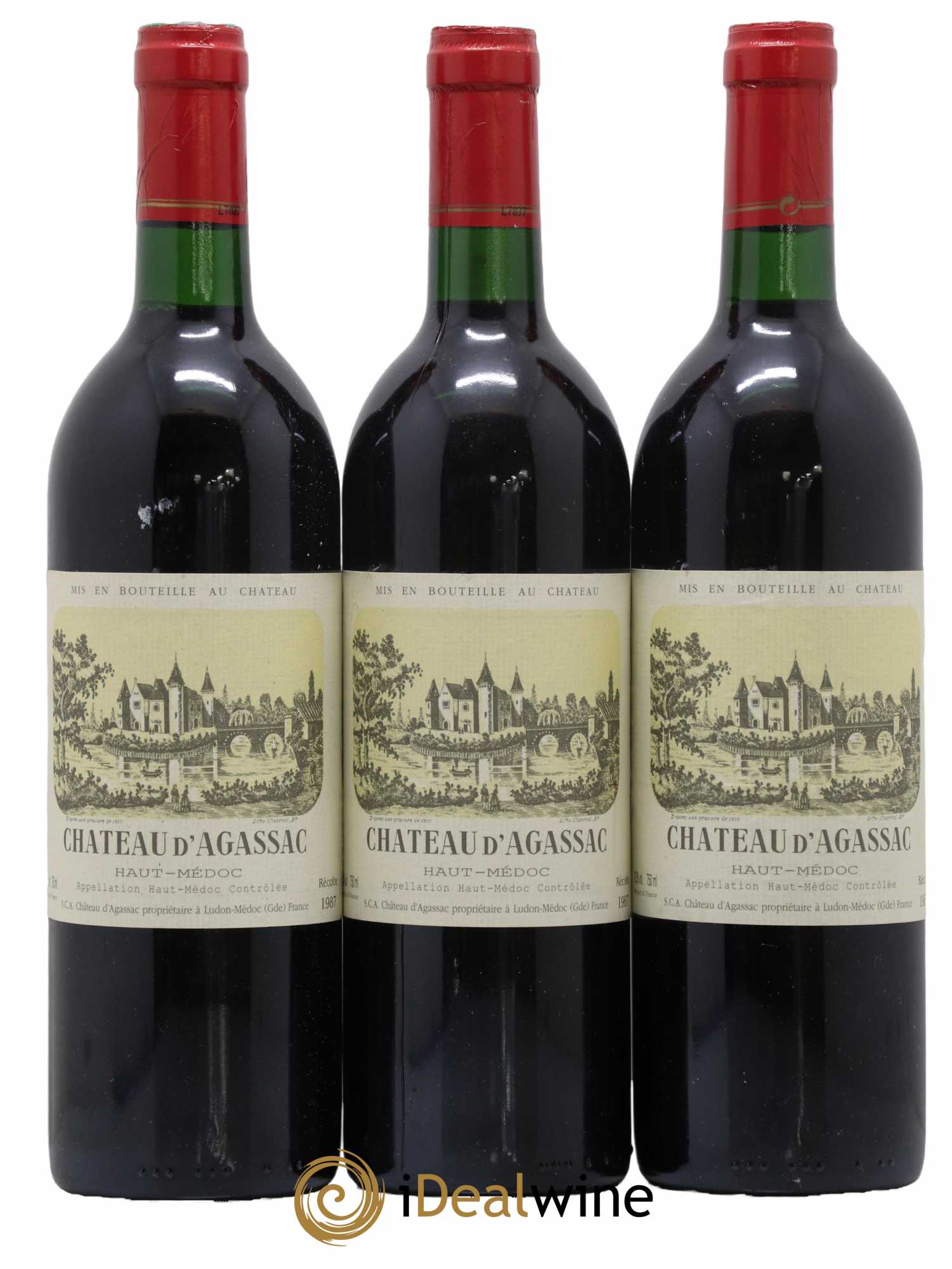 Château d' Agassac Cru Bourgeois 1987 - Lot de 3 bouteilles - 0