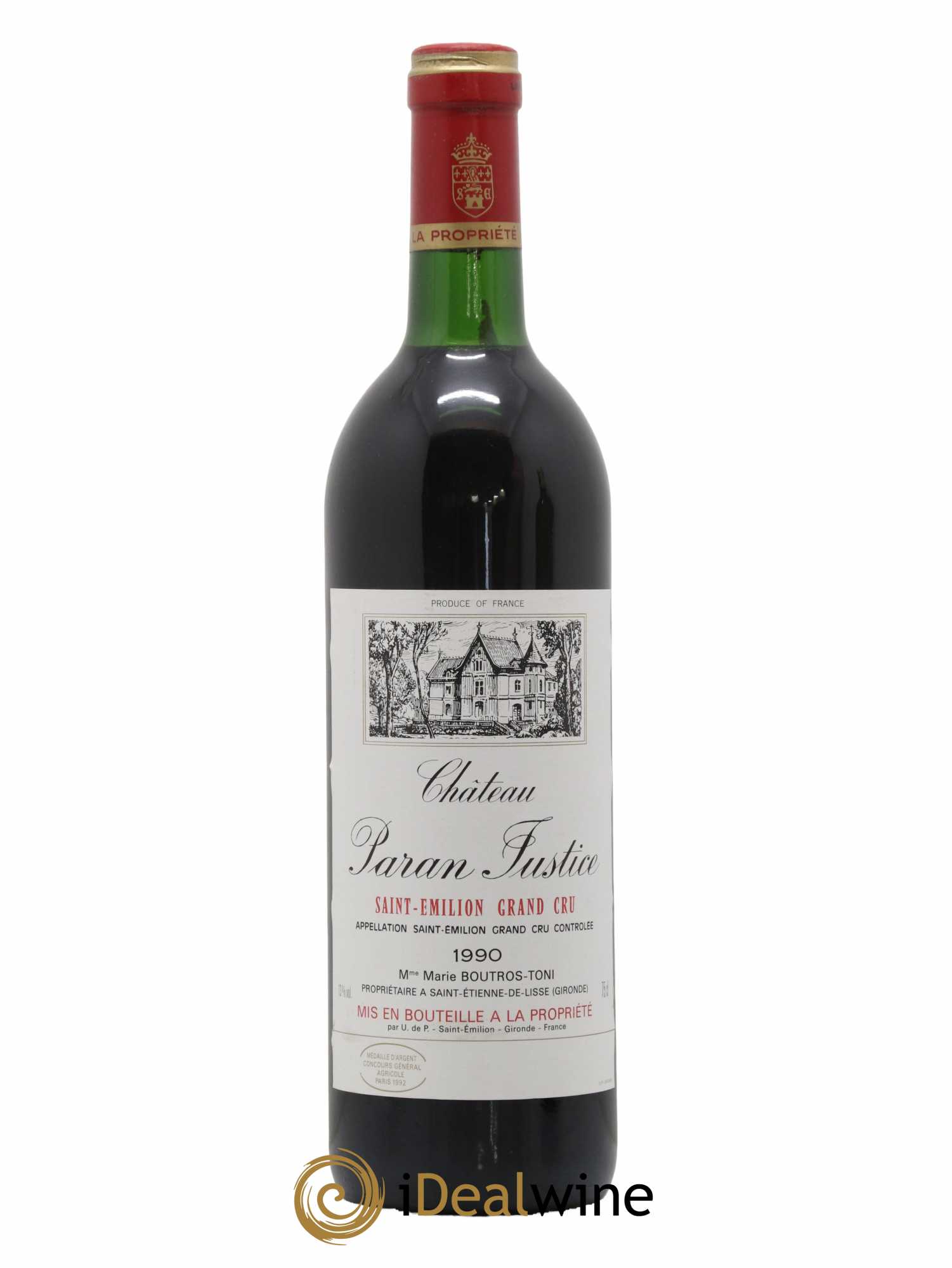 Saint-Émilion Grand Cru Château Paran Justice 1990 - Lot de 1 bouteille - 0