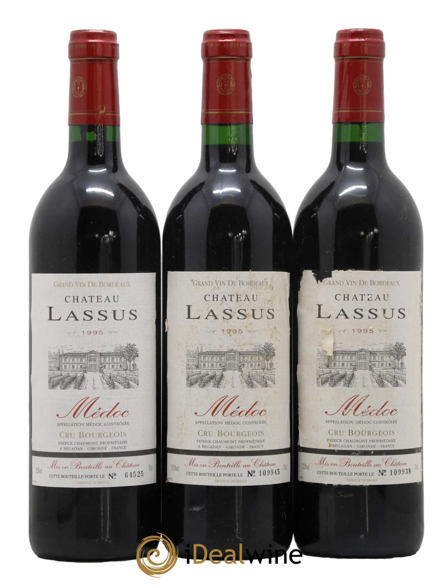 Médoc Château Lassus 1995 - Lot de 3 bouteilles - 0