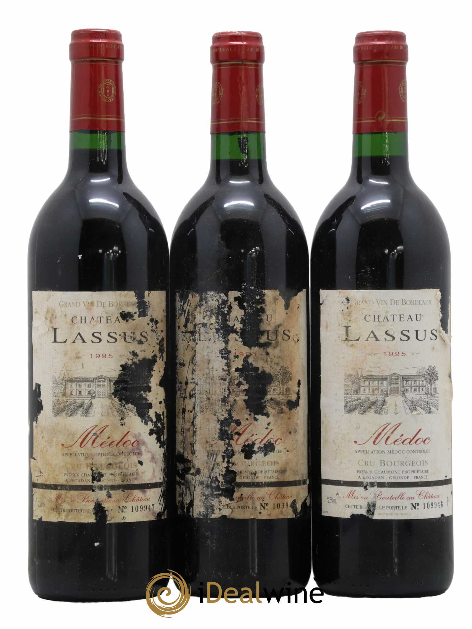 Médoc Château Lassus 1995 - Lot de 3 bouteilles - 0