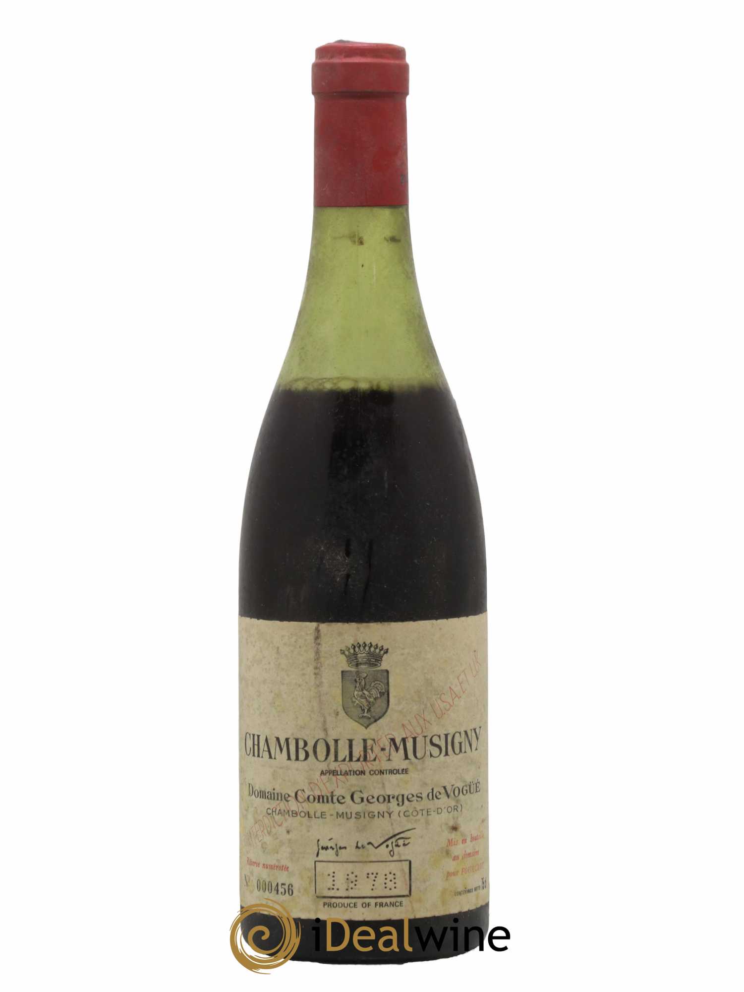 Chambolle-Musigny Comte Georges de Vogüé 1978 - Lot de 1 bouteille - 0