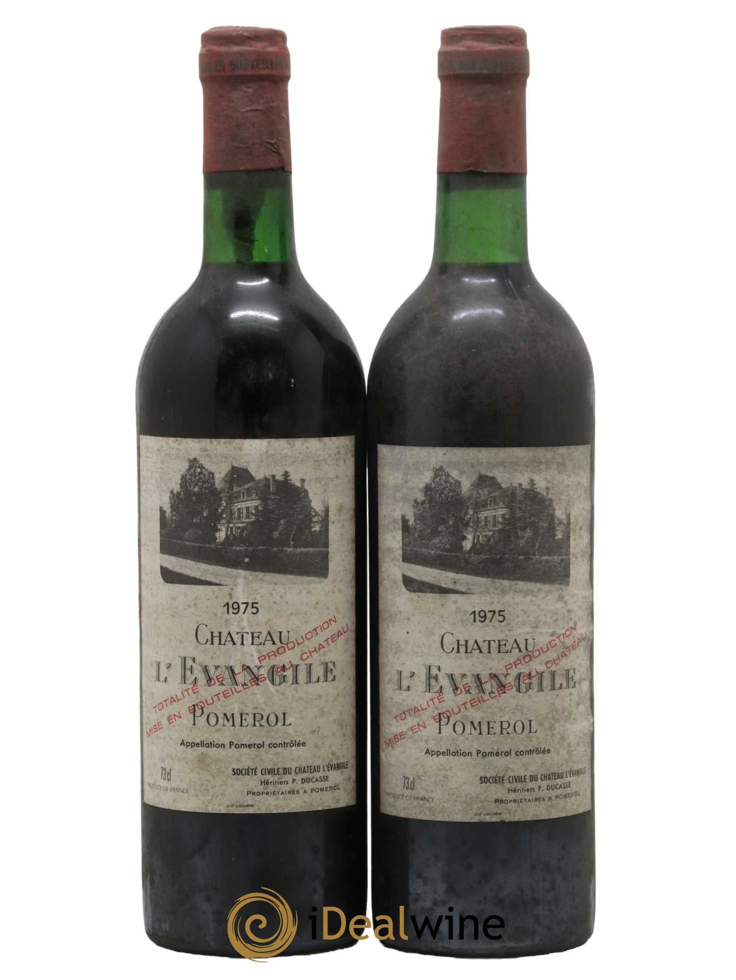Château l' Évangile 1975 - Lot de 2 bouteilles - 0
