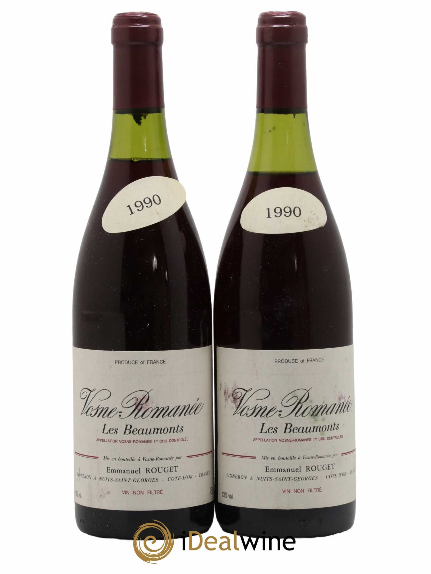 Vosne-Romanée 1er Cru Les Beaumonts Emmanuel Rouget 1990 - Lot de 2 bouteilles - 0
