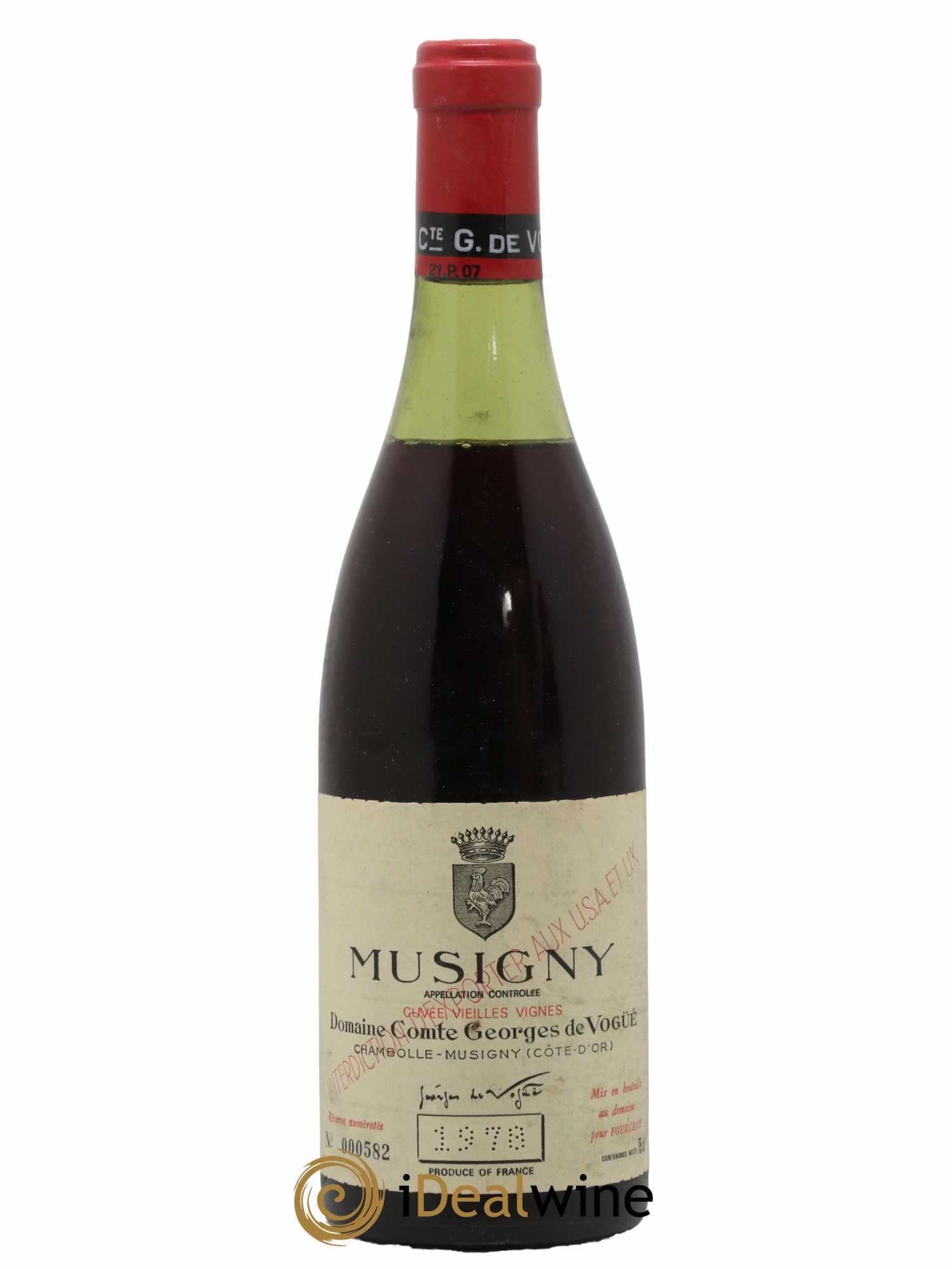 Musigny Grand Cru Cuvée Vieilles Vignes Comte Georges de Vogüé 1978 - Lot de 1 bouteille - 0