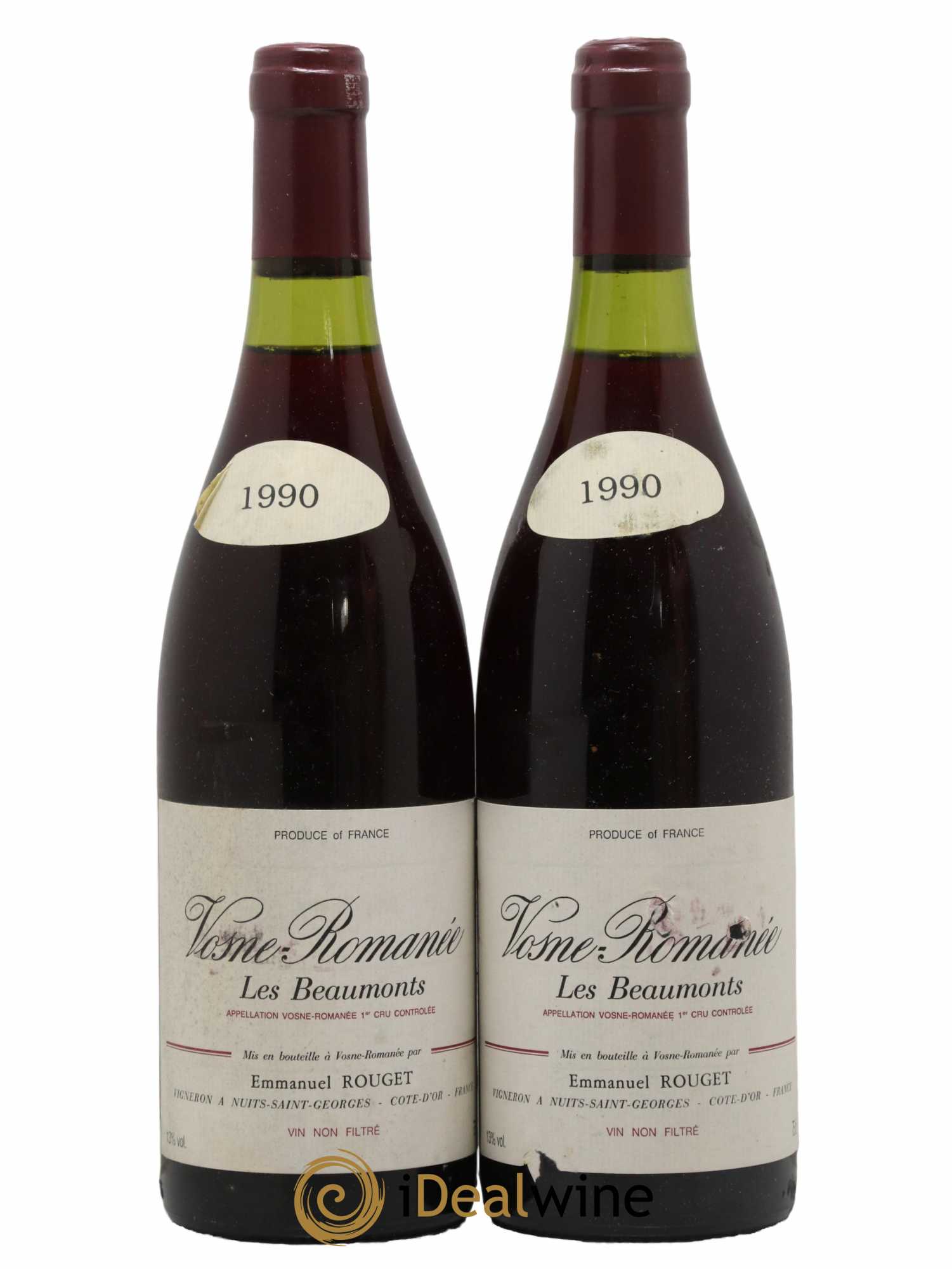 Vosne-Romanée 1er Cru Les Beaumonts Emmanuel Rouget 1990 - Lot de 2 bouteilles - 0