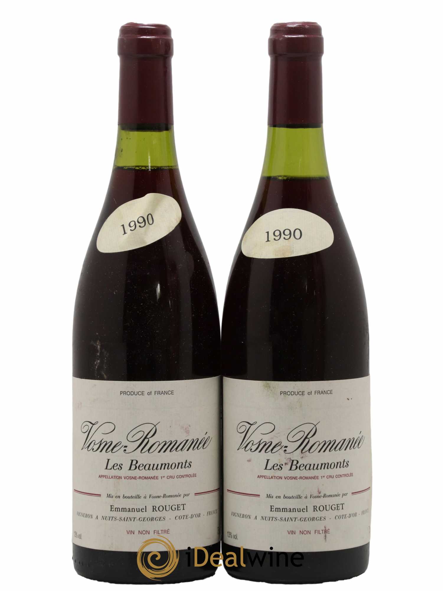 Vosne-Romanée 1er Cru Les Beaumonts Emmanuel Rouget 1990 - Lot de 2 bouteilles - 0