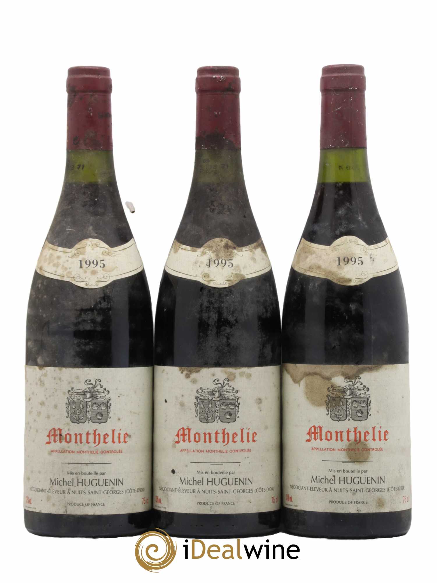 Monthélie Michel Huguenin 1995 - Lot de 3 bouteilles - 0