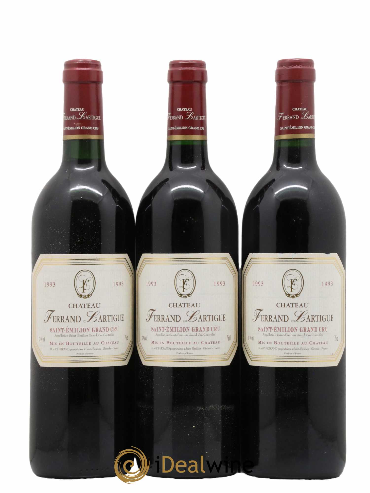 Château Ferrand Lartigue 1993 - Lot de 3 bouteilles - 0