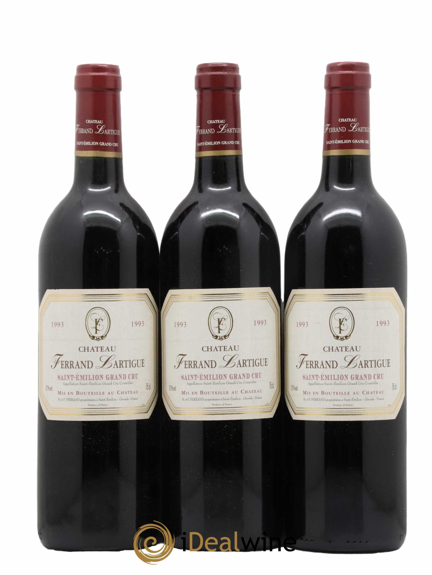 Château Ferrand Lartigue 1993 - Lot de 3 bouteilles - 0