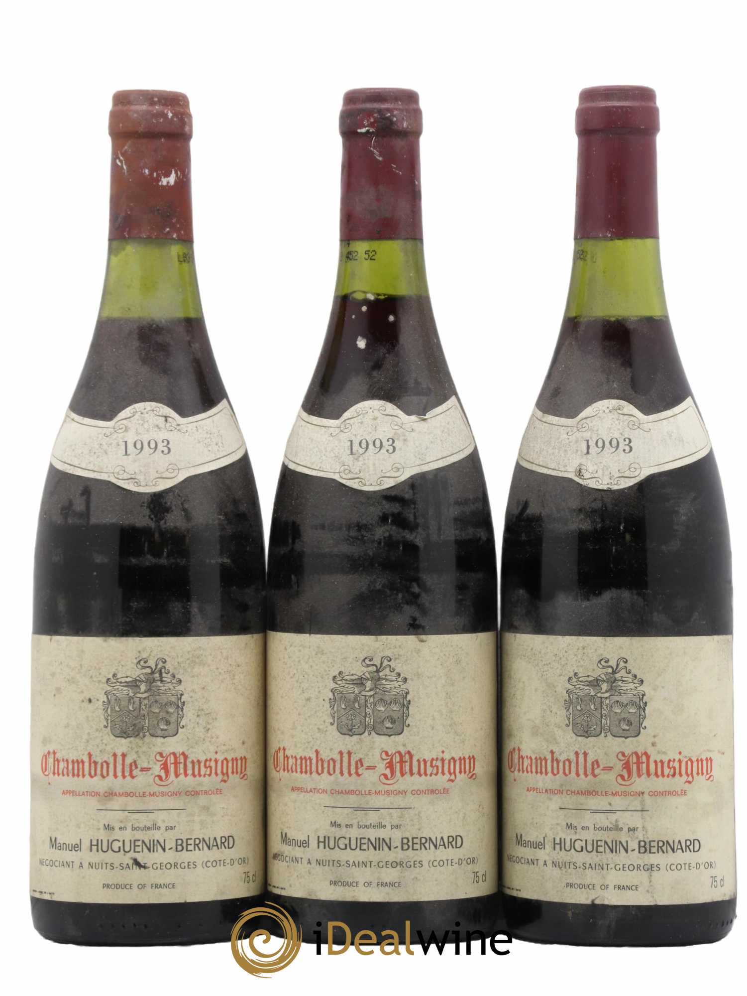 Chambolle-Musigny Manuel Huguenin Bernard 1993 - Lot de 3 bouteilles - 0