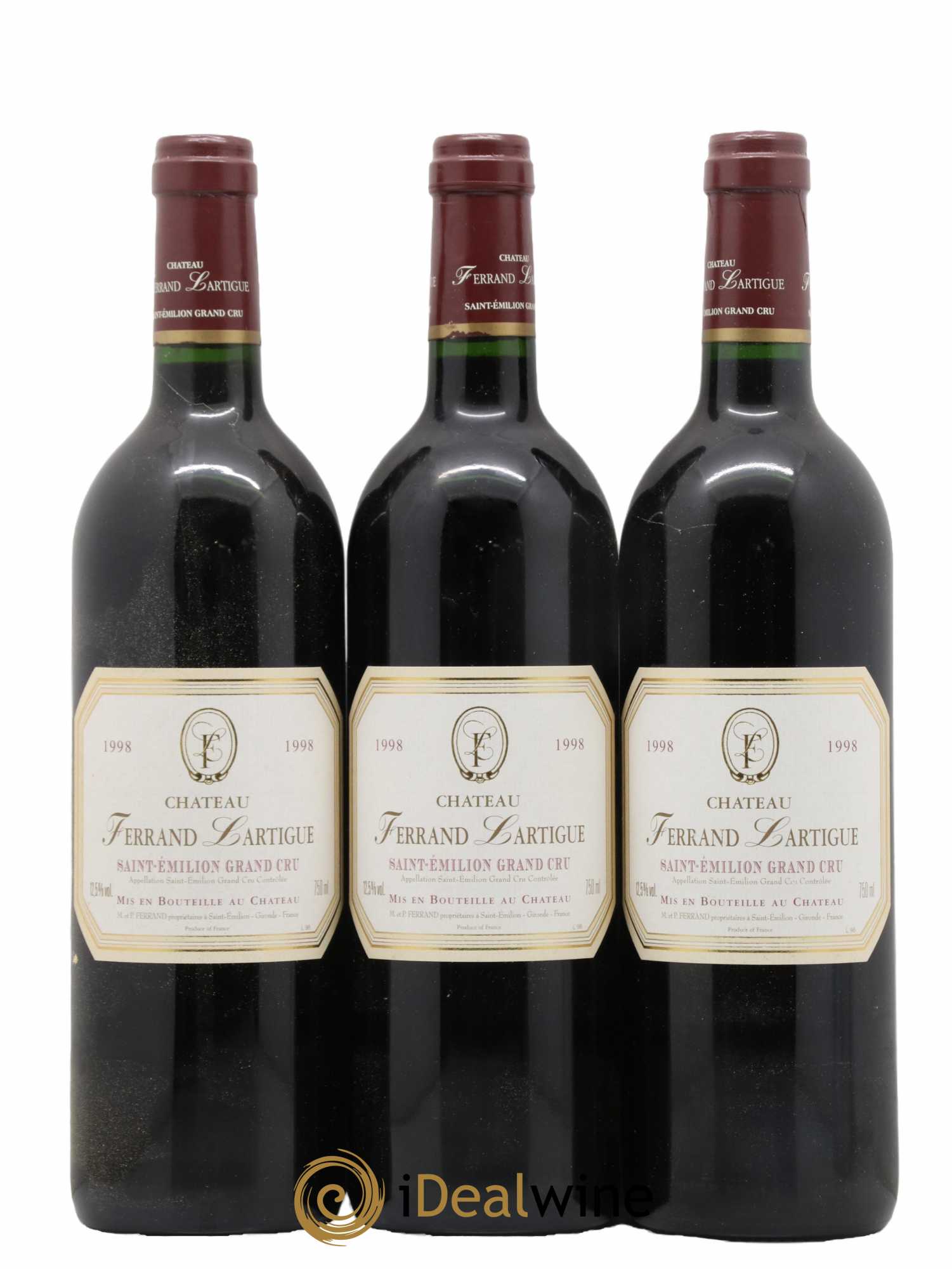 Château Ferrand Lartigue 1998 - Lot de 3 bouteilles - 0