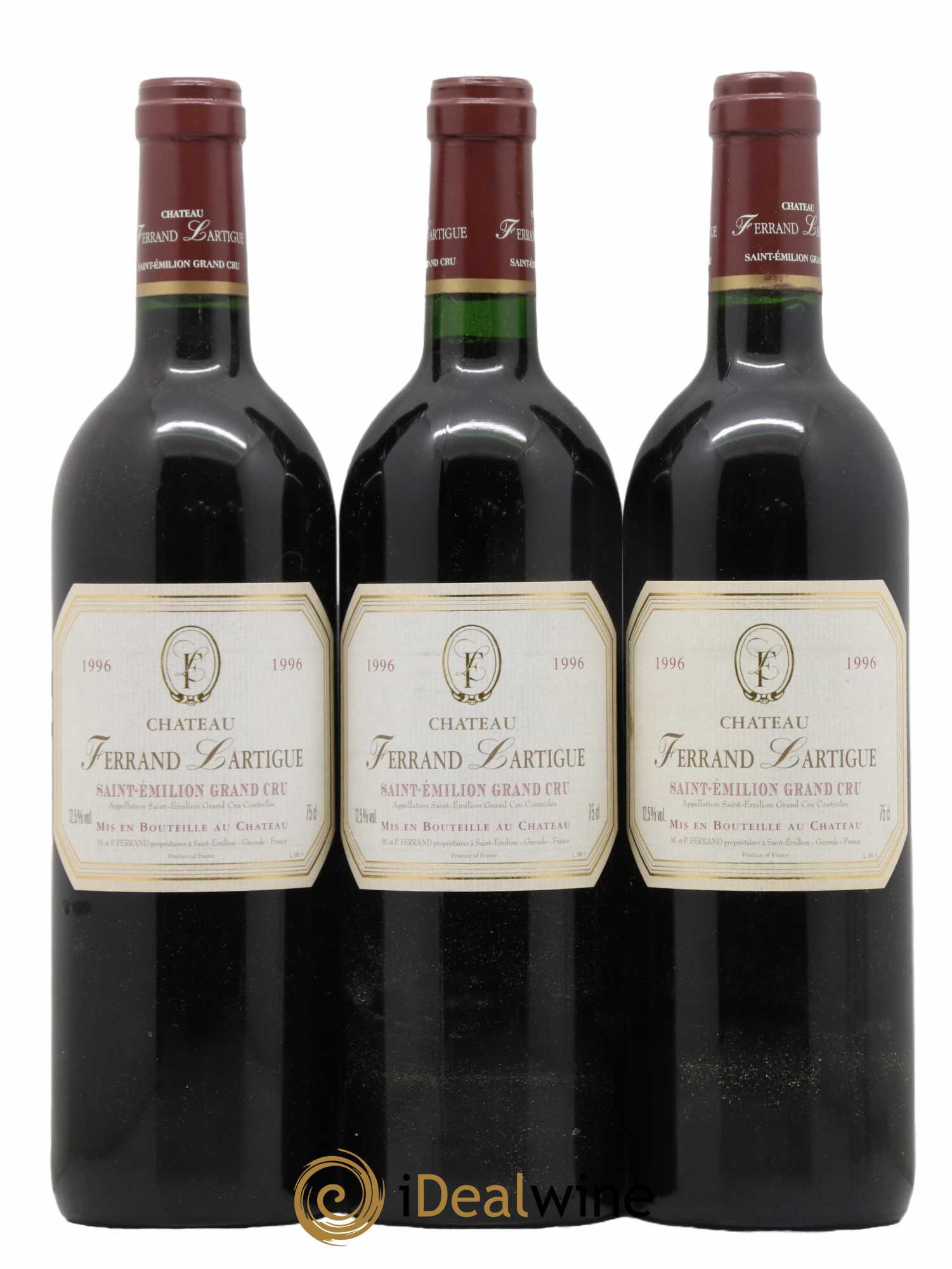 Château Ferrand Lartigue 1996 - Lot de 3 bouteilles - 0
