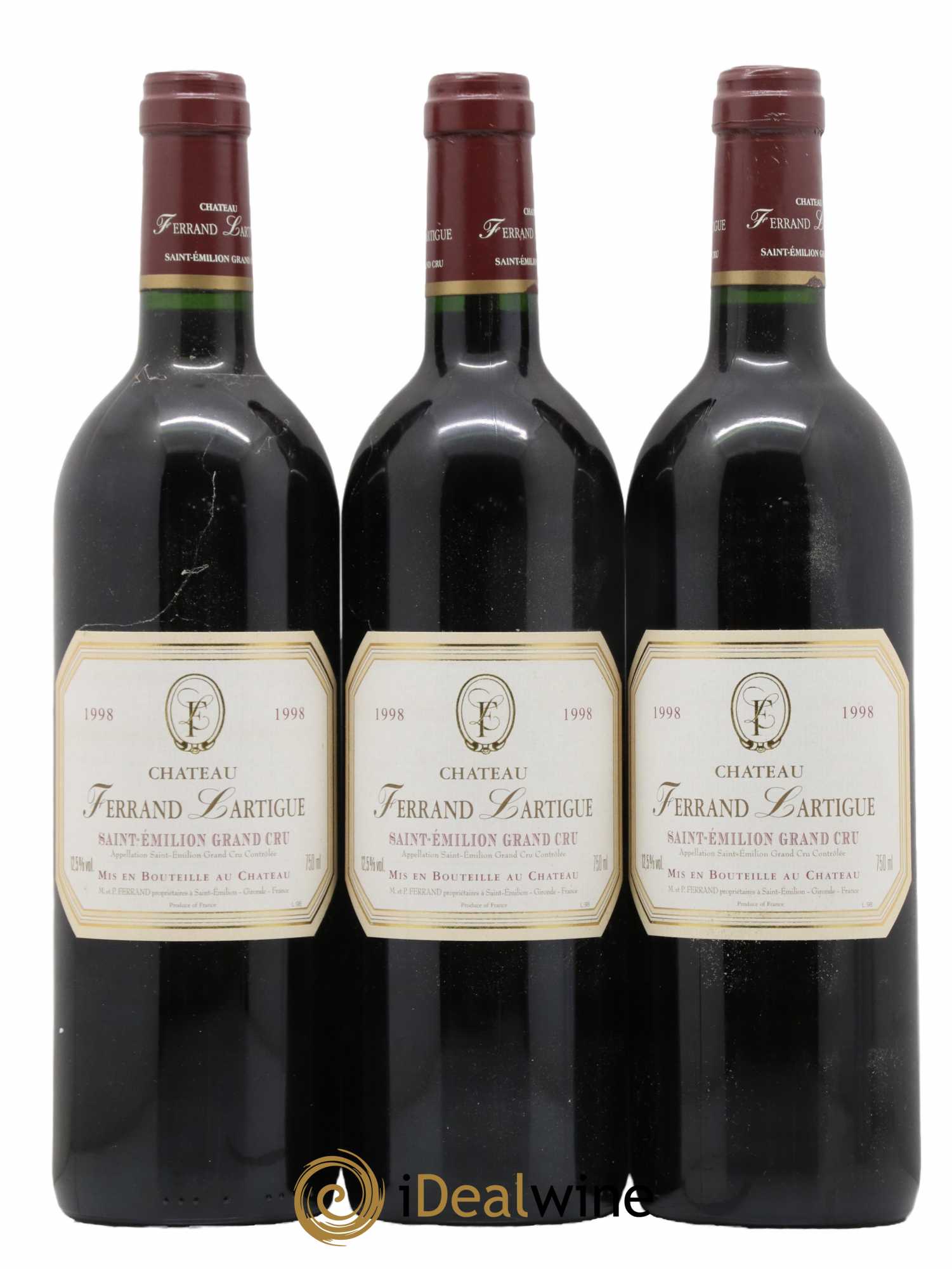 Château Ferrand Lartigue 1998 - Lot de 3 bouteilles - 0