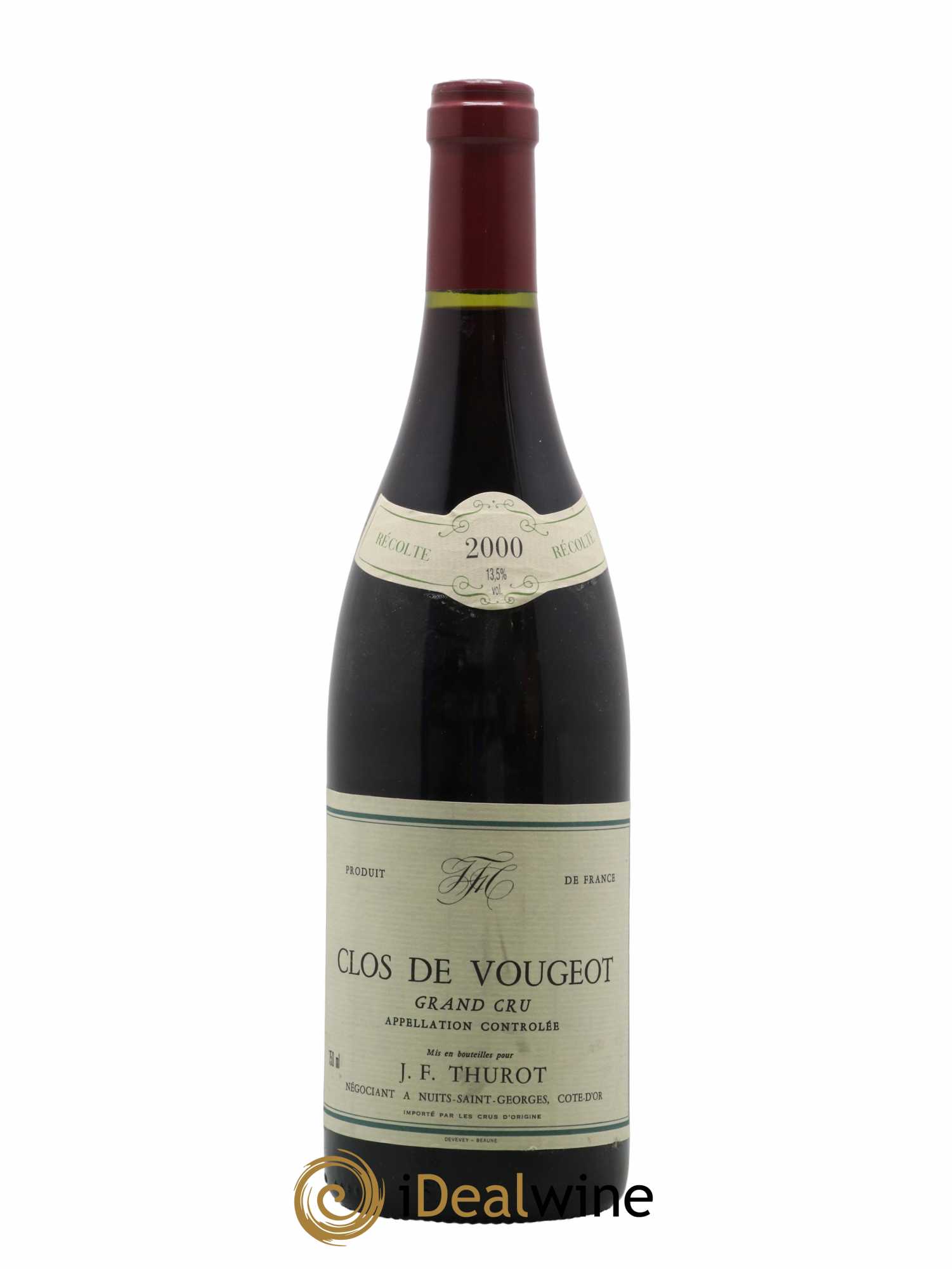 Clos de Vougeot Grand Cru J.F.Thurot 2000 - Lot de 1 bouteille - 0