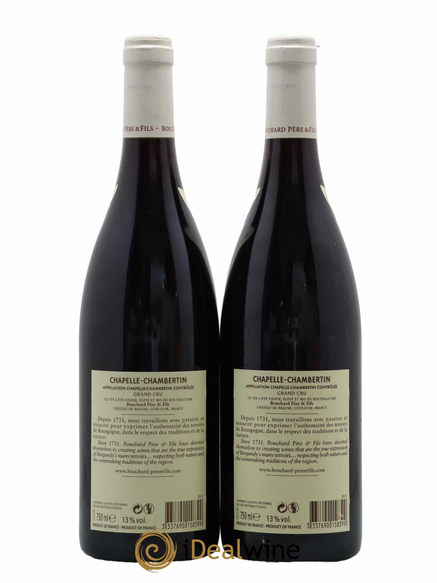 Chapelle-Chambertin Grand Cru Bouchard Père & Fils 2012 - Lot de 2 bouteilles - 1