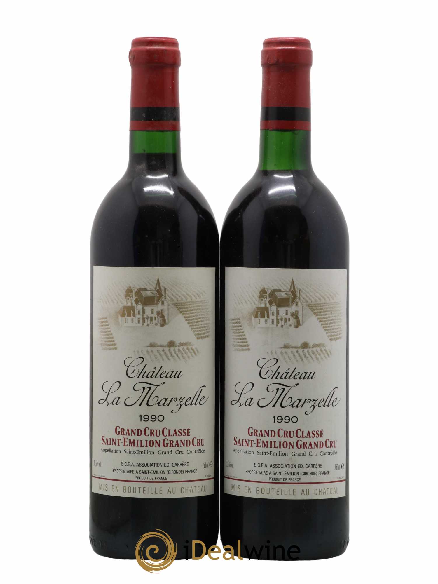Château La Marzelle Grand Cru Classé 1990 - Lot de 2 bouteilles - 0