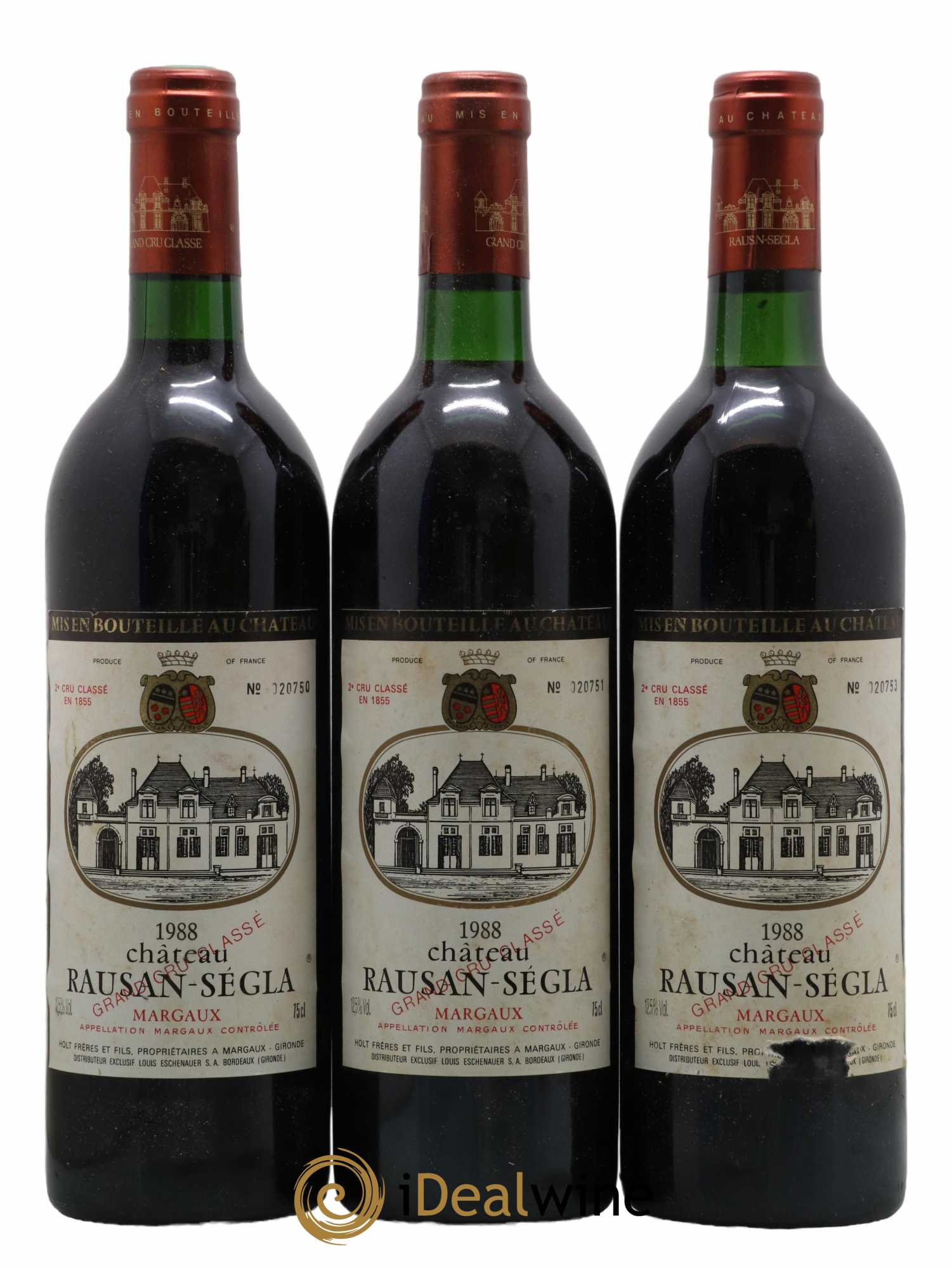 Château Rauzan Ségla Grand Cru Classé 1988 - Lot de 3 bouteilles - 0