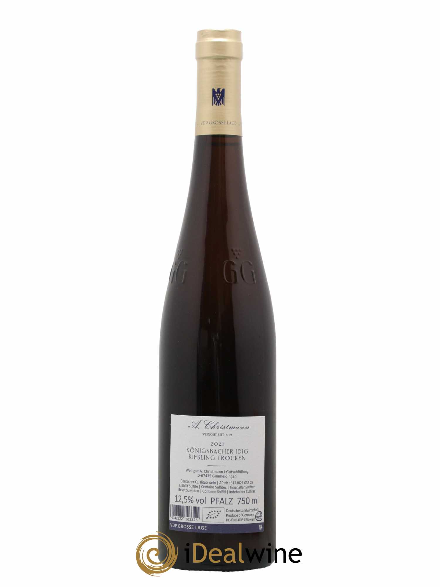 Allemagne Pfalz Konigsbacher Idig Riesling trocken A. Christmann 2021 - Lot de 1 bouteille - 1