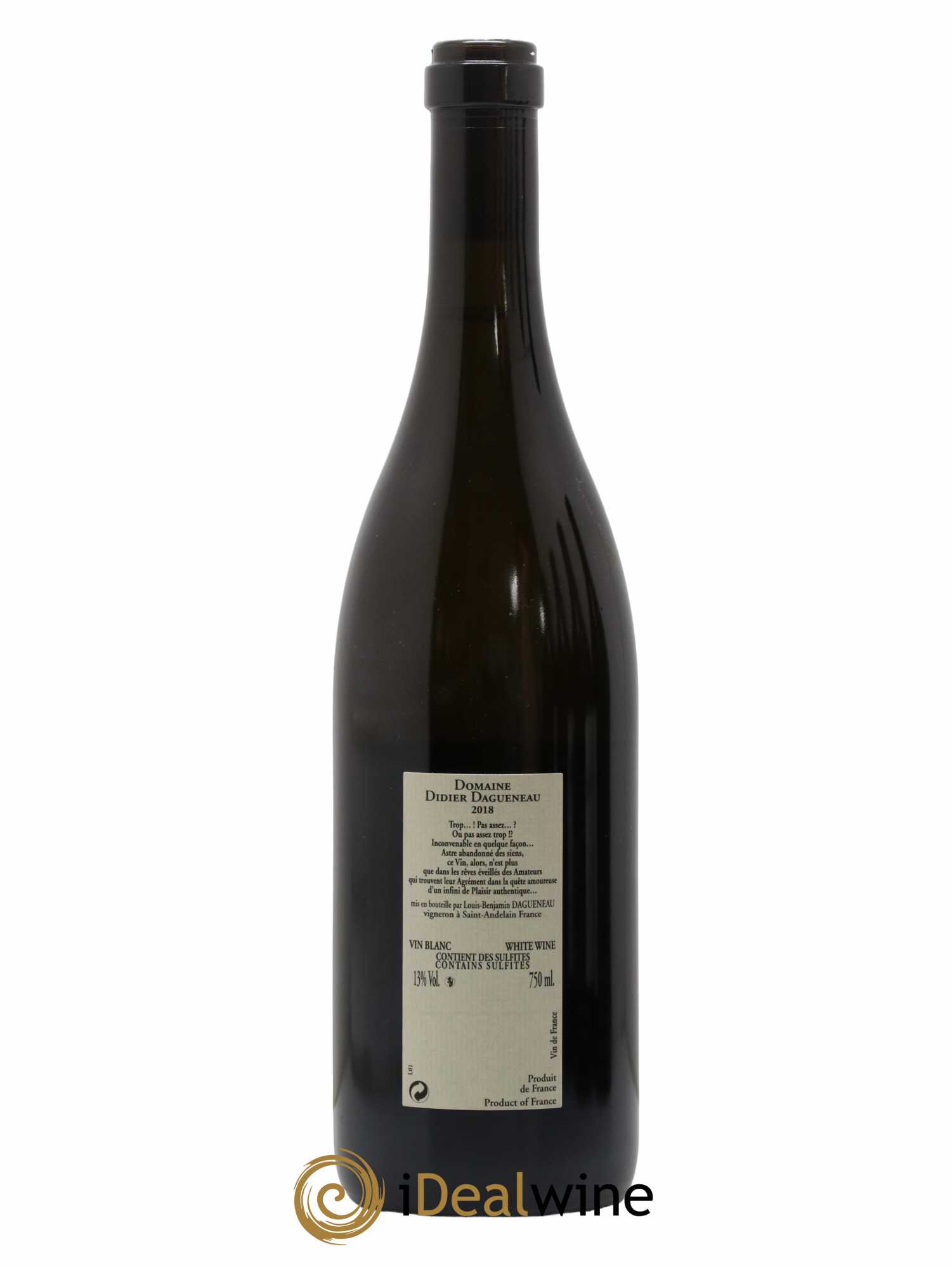 Vin de France Blanc Etc Dagueneau (Domaine Didier - Louis-Benjamin) 2018 - Lot de 1 bouteille - 1