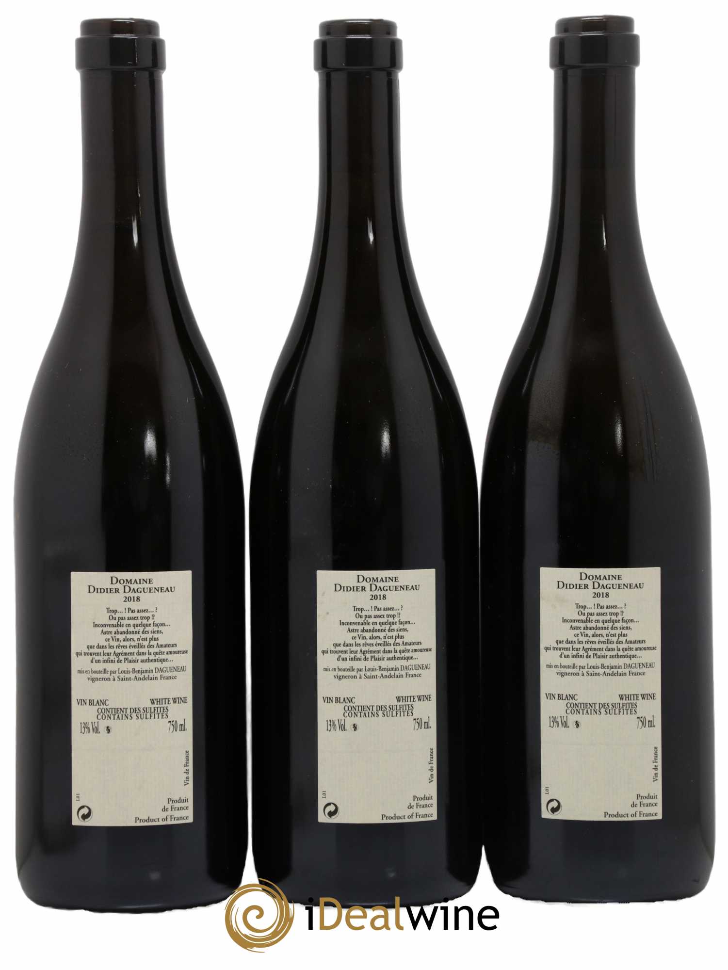 Vin de France Blanc Etc Dagueneau (Domaine Didier - Louis-Benjamin) 2018 - Lot de 3 bouteilles - 1