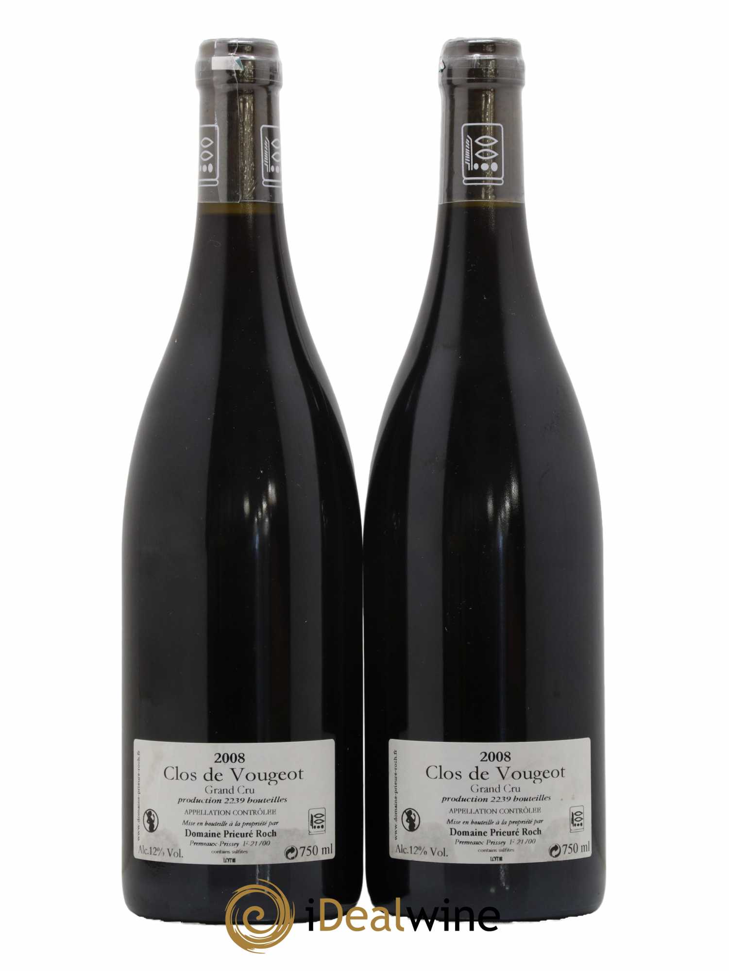 Clos de Vougeot Grand Cru Prieuré Roch 2008 - Lot de 2 bouteilles - 1