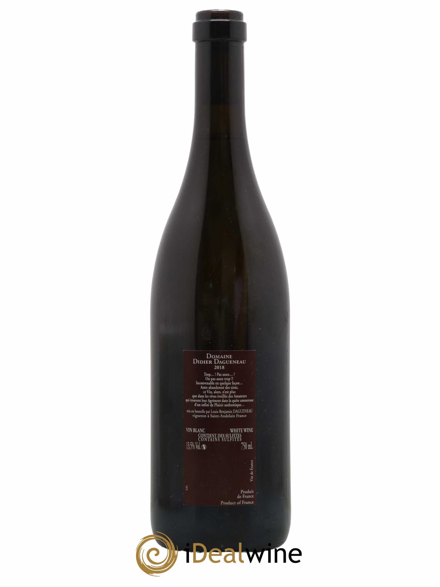 Vin de France (anciennement Pouilly-Fumé) Pur Sang Dagueneau (Domaine Didier - Louis-Benjamin) 2018 - Lot de 1 bouteille - 1