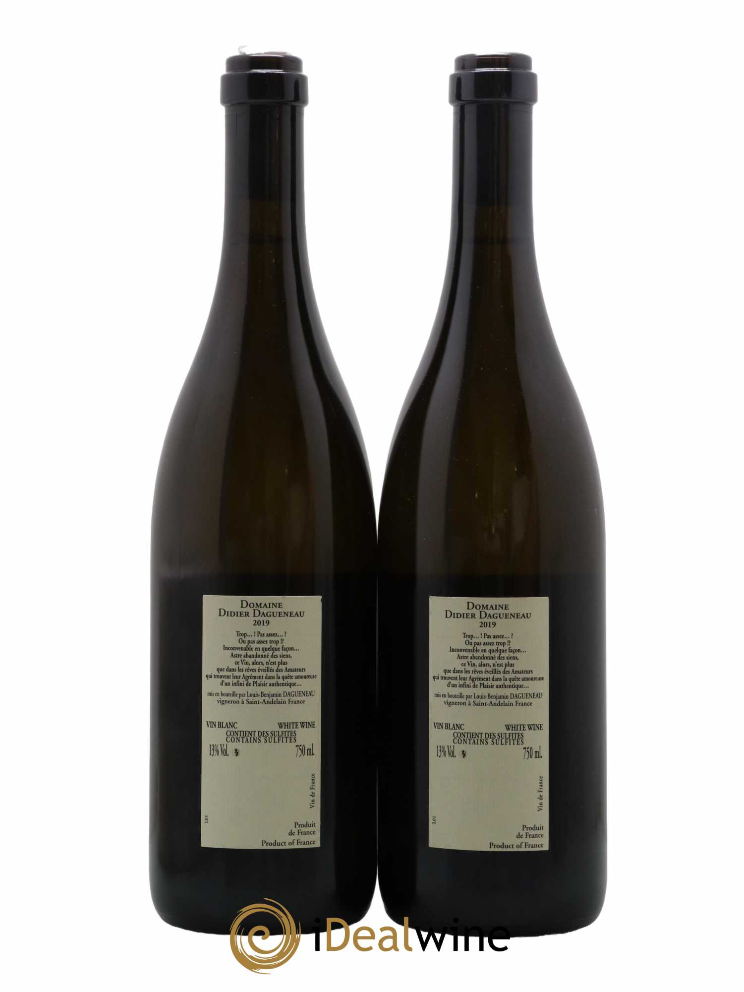 Vin de France Blanc Etc Dagueneau (Domaine Didier - Louis-Benjamin) 2019 - Lot de 2 bouteilles - 1