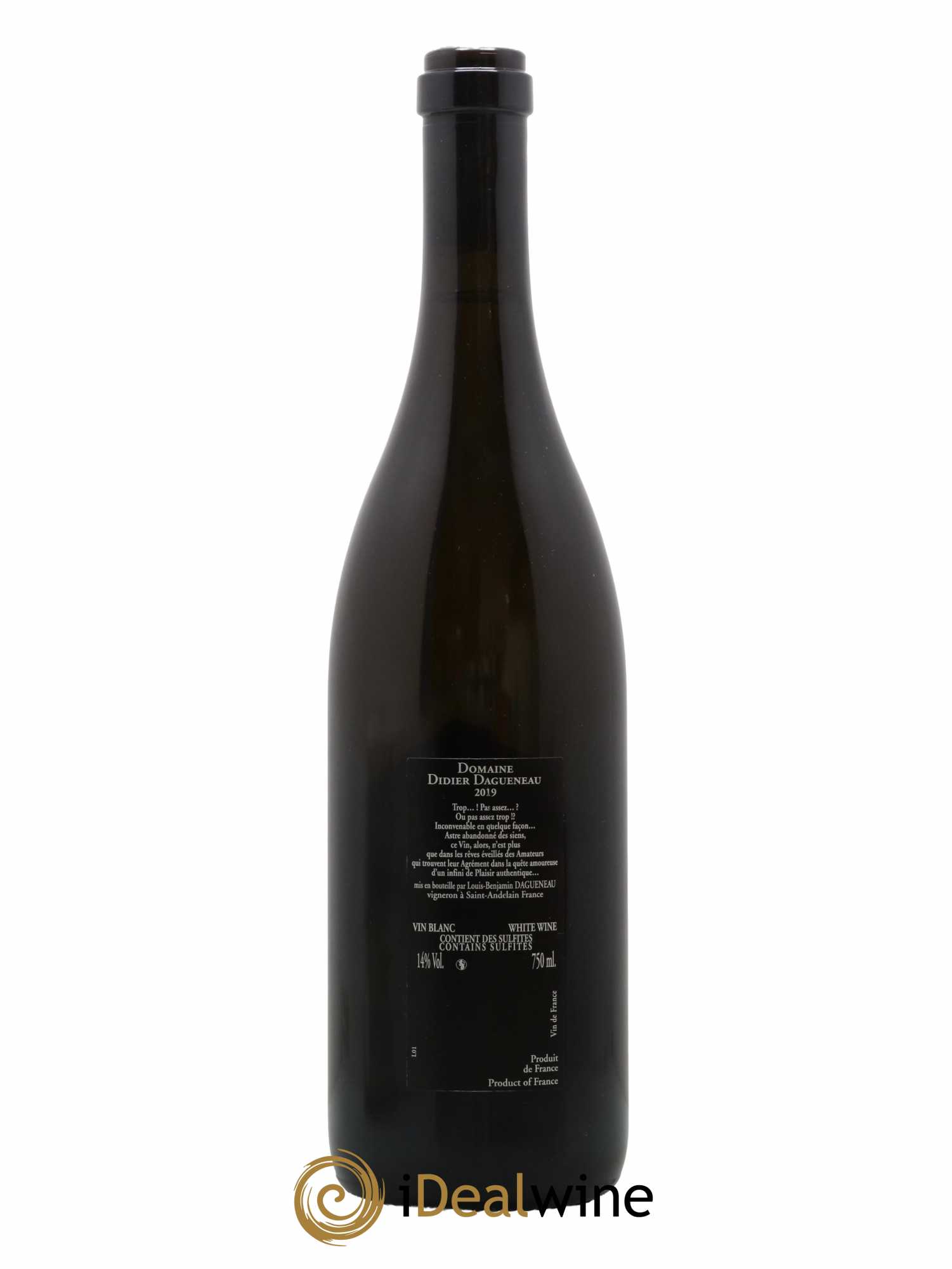 Vin de France (anciennement Pouilly-Fumé) Silex Dagueneau (Domaine Didier - Louis-Benjamin) 2019 - Lot de 1 bouteille - 1
