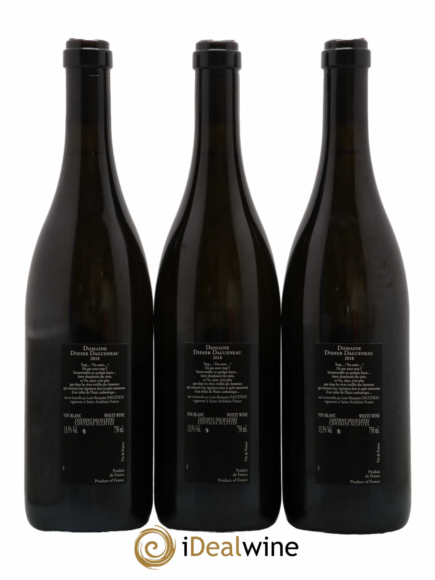 Vin de France (anciennement Pouilly-Fumé) Silex Dagueneau (Domaine Didier - Louis-Benjamin) 2018 - Lot de 3 bouteilles - 1
