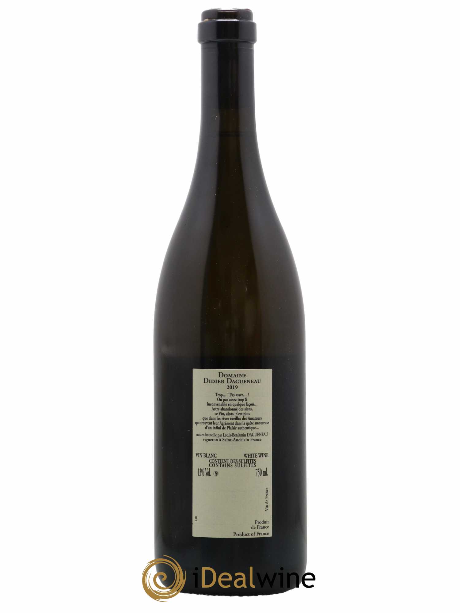 Vin de France Blanc Etc Dagueneau (Domaine Didier - Louis-Benjamin) 2019 - Lot de 1 bouteille - 1