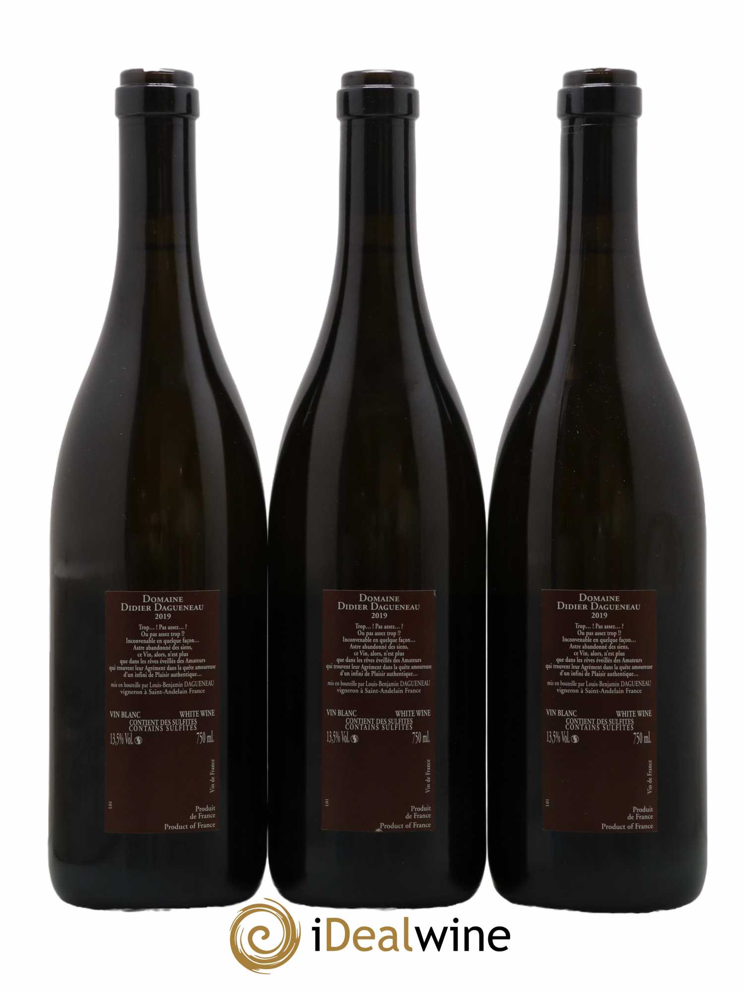 Vin de France (anciennement Pouilly-Fumé) Pur Sang Dagueneau (Domaine Didier - Louis-Benjamin) 2019 - Lot de 3 bouteilles - 1